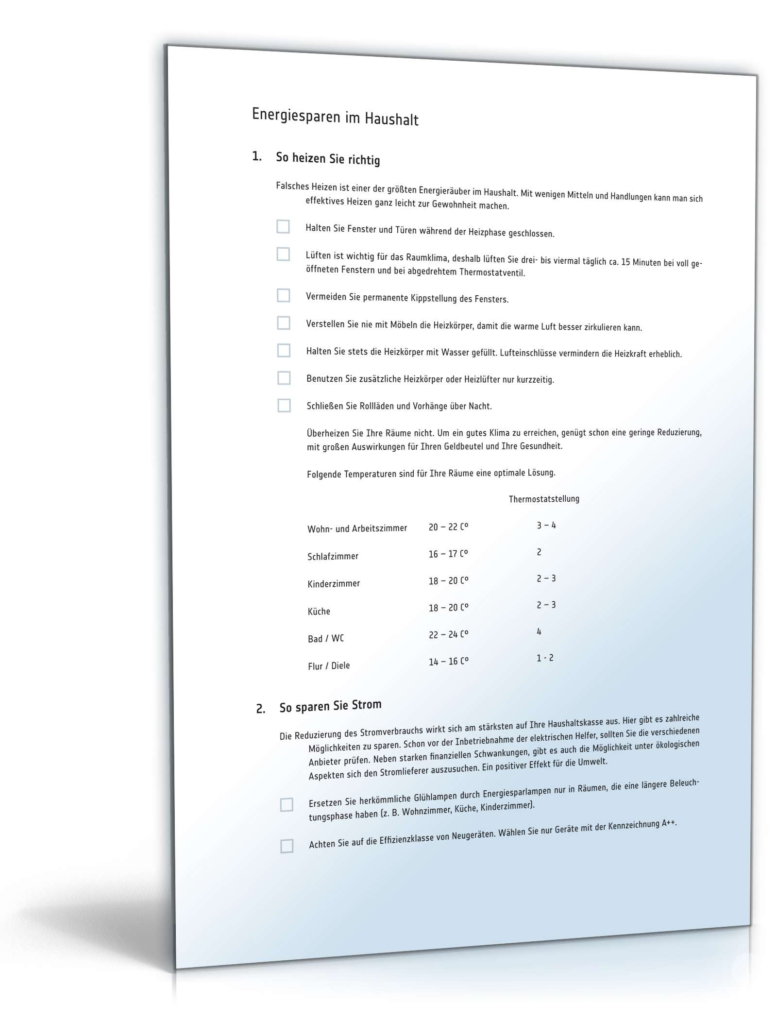 Anschreiben Mieter Energiespartipps PDF. Seite: 2