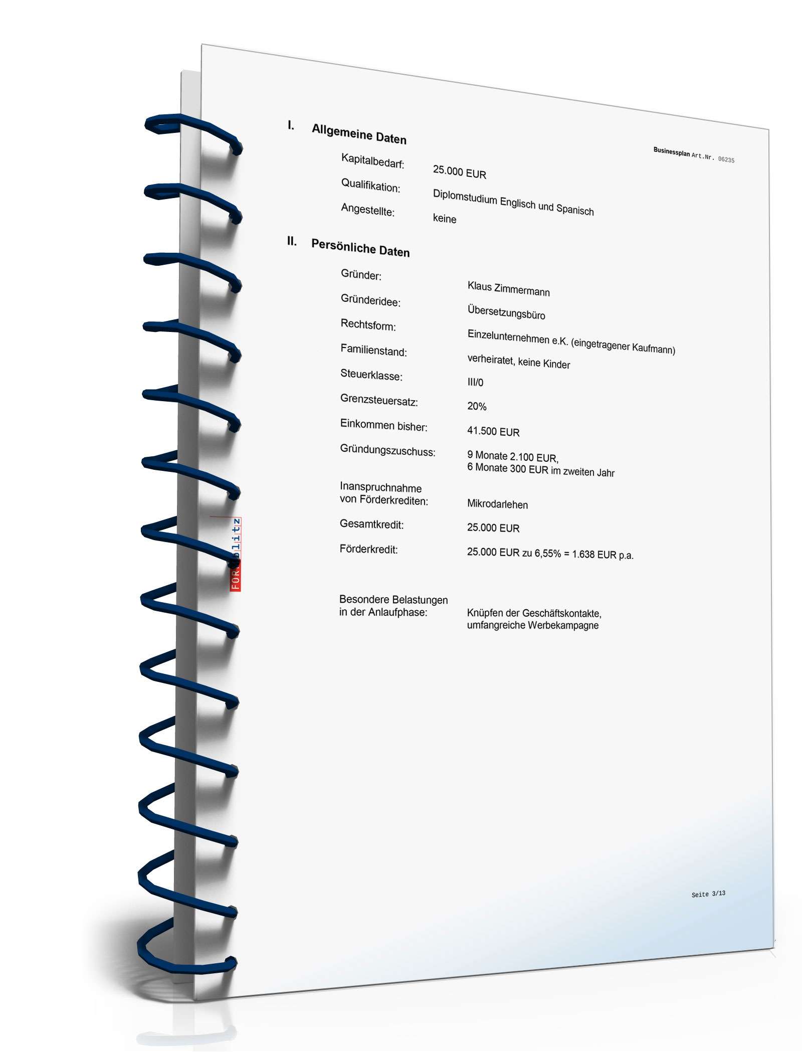 Businessplan Übersetzungsbüro Excel. Seite: 6
