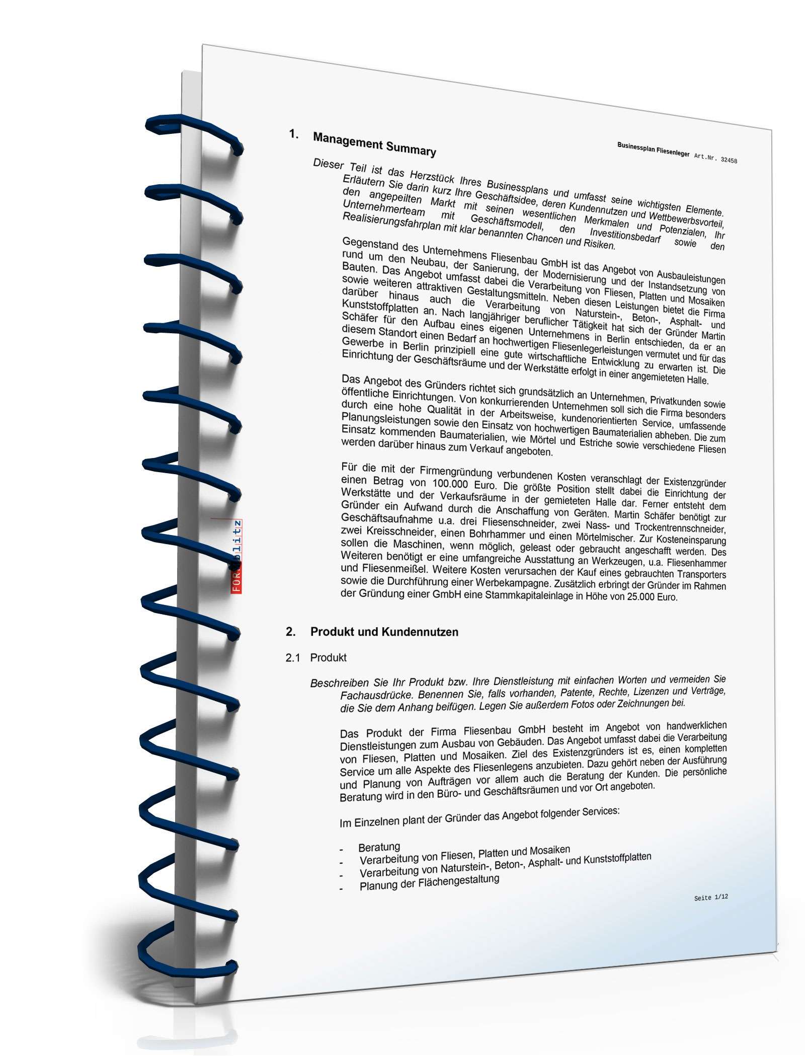 Businessplan Fliesenleger Excel. Seite: 7