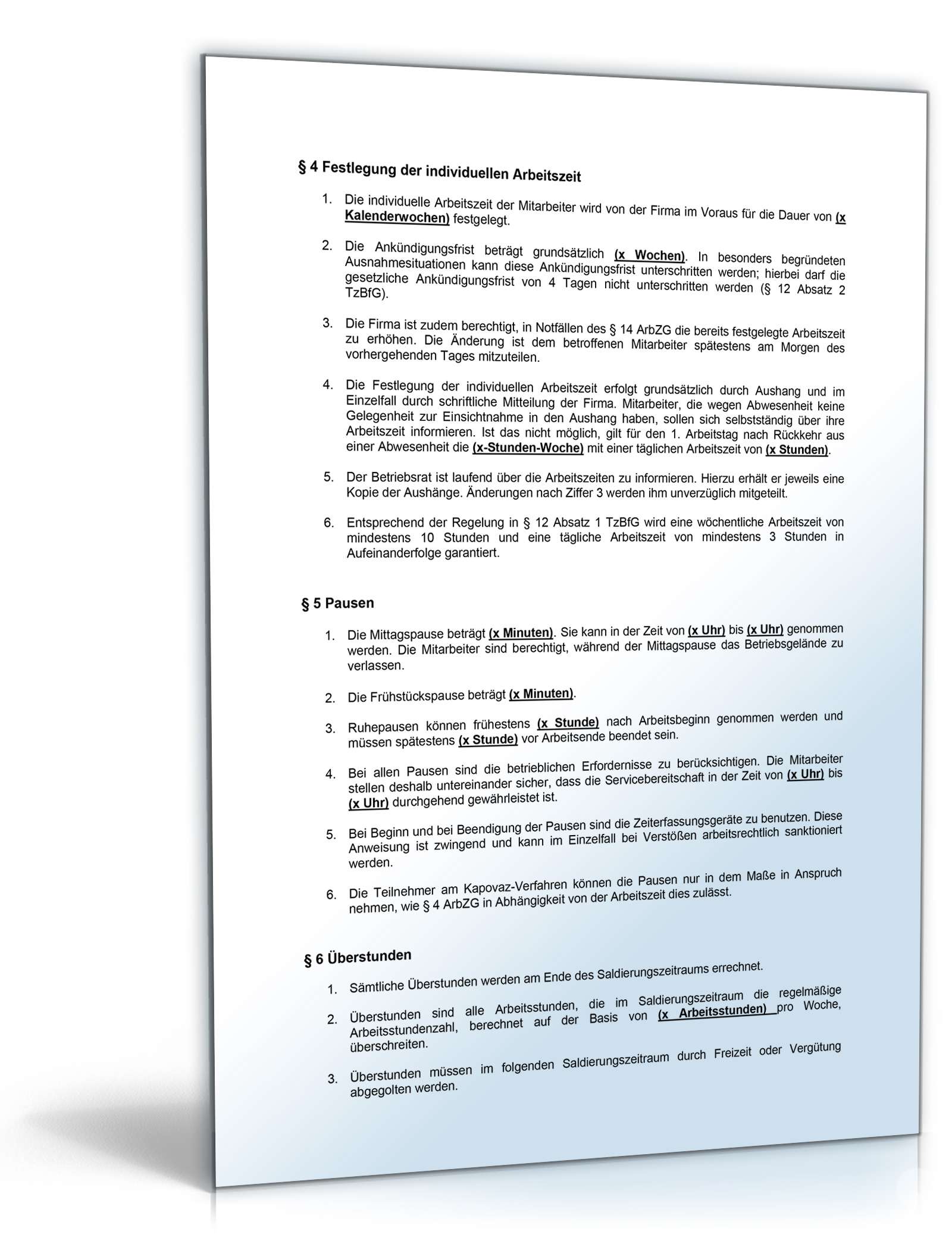 Betriebsvereinbarung über kapazitätsorientierte variable Arbeitszeit (Kapovaz) PDF. Seite: 2