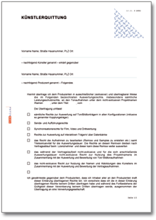 Künstlerquittung Word