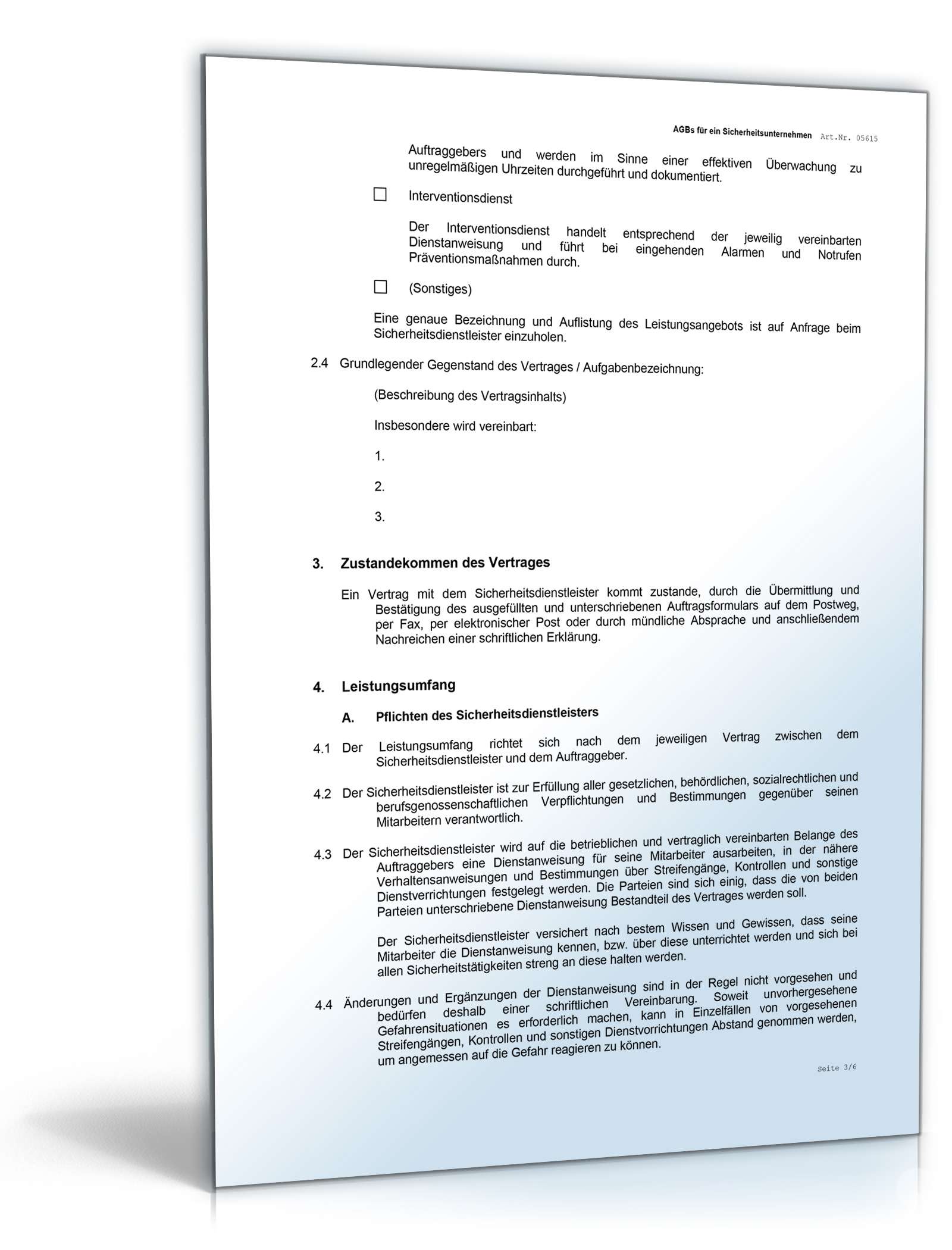 AGB Sicherheitsunternehmen Word. Seite: 2