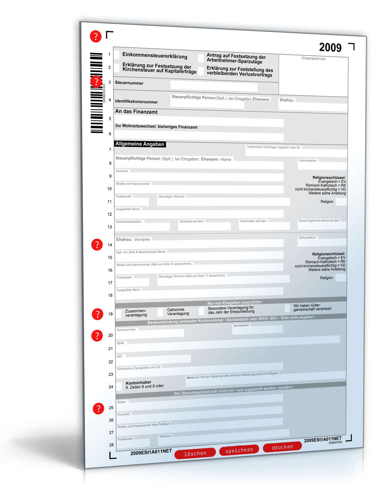 Einkommensteuererklärung 2009 PDF