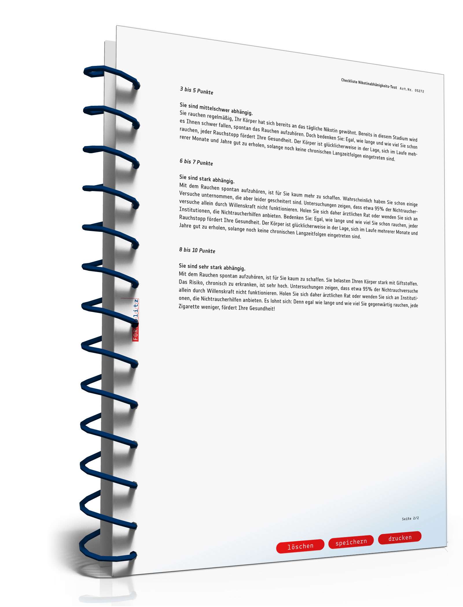 Checkliste Nikotinabhängigkeit PDF. Seite: 2