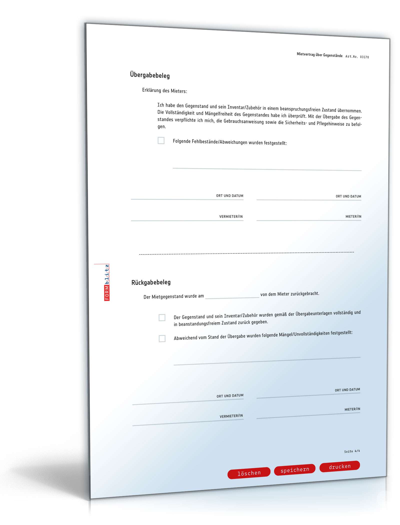 Mietvertrag Gegenstand PDF. Seite: 4