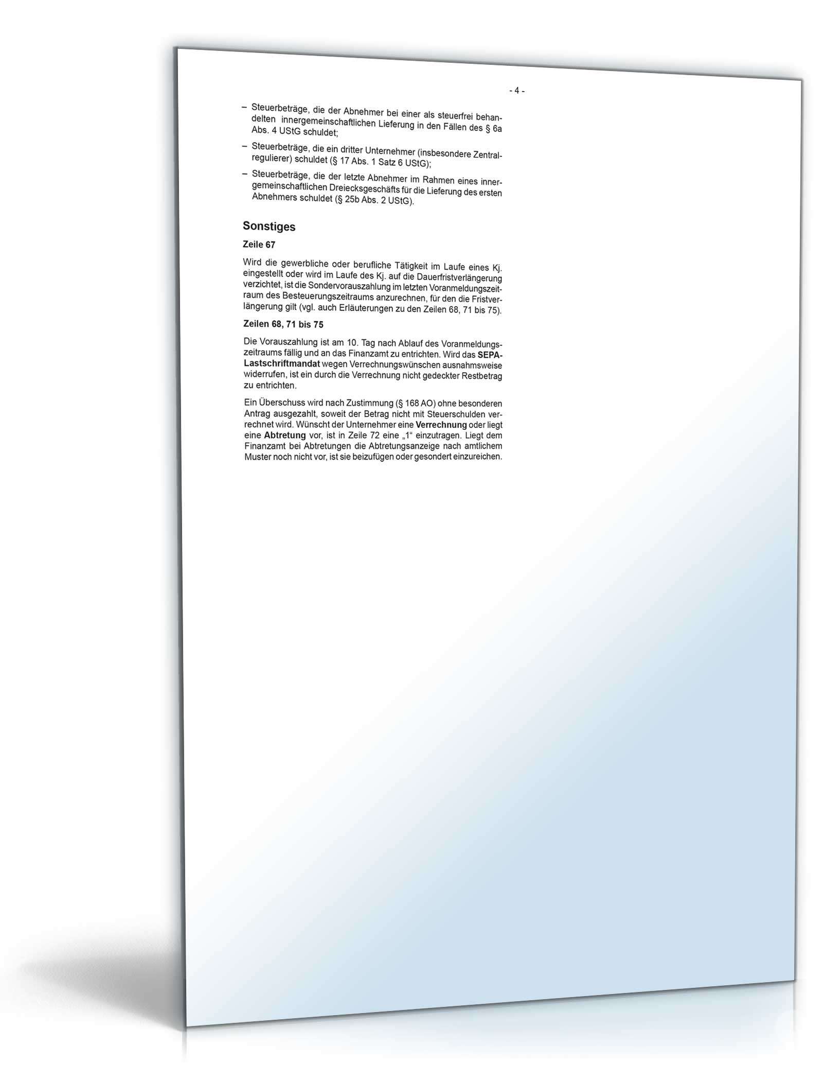 Anleitung zur Umsatzsteuervoranmeldung 2016 PDF. Seite: 4