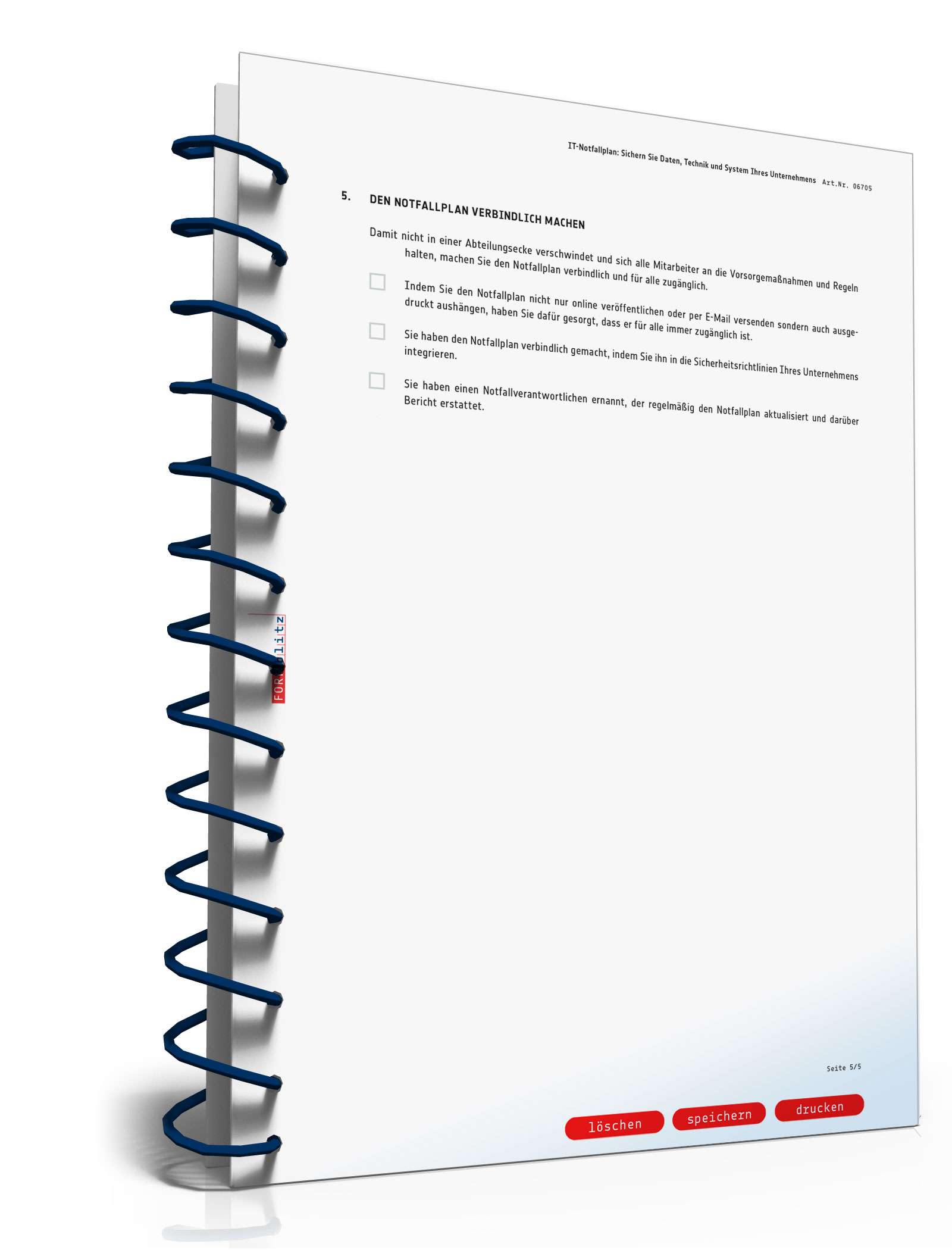 Checkliste IT-Notfallplan PDF. Seite: 5