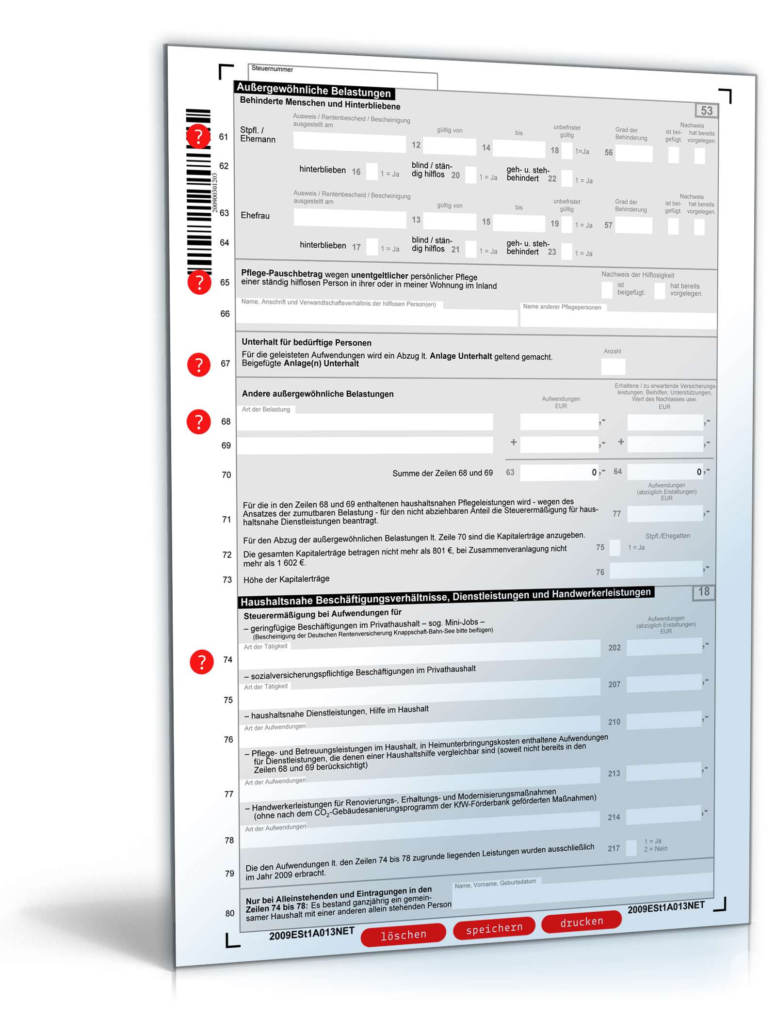 Einkommensteuererklärung 2009 PDF. Seite: 3
