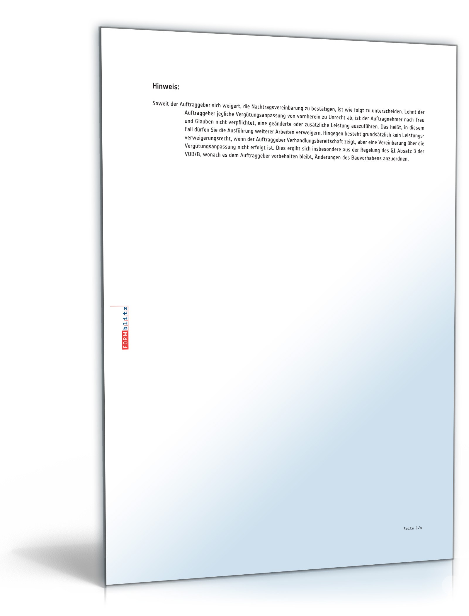 Nachtragsangebot Bauunternehmer PDF. Seite: 3