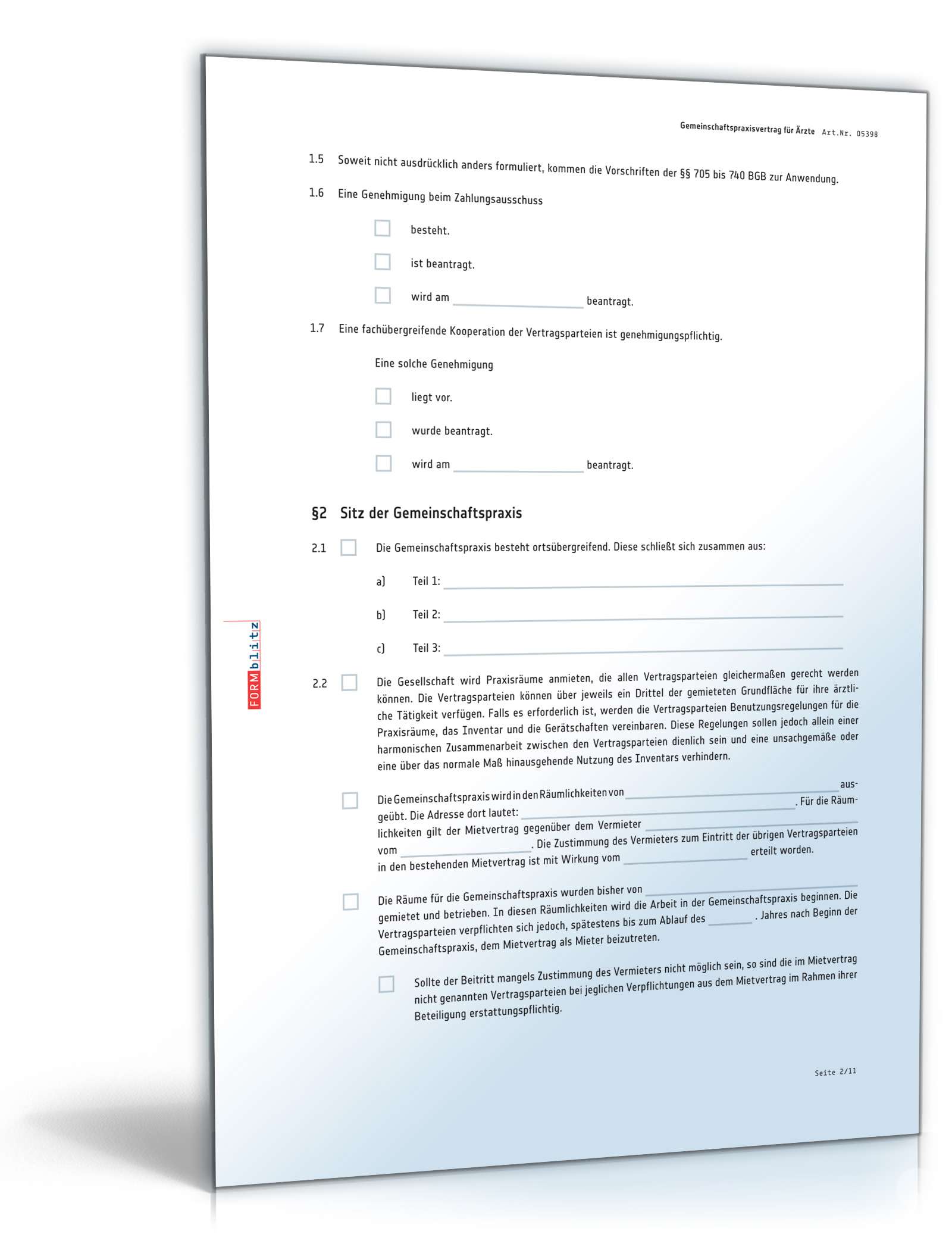 Gemeinschaftspraxisvertrag für Ärzte PDF. Seite: 2