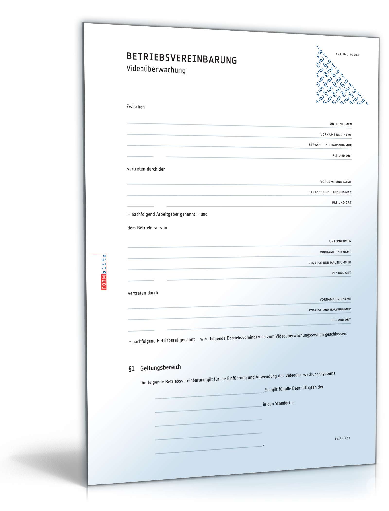 Betriebsvereinbarung Videoüberwachung PDF