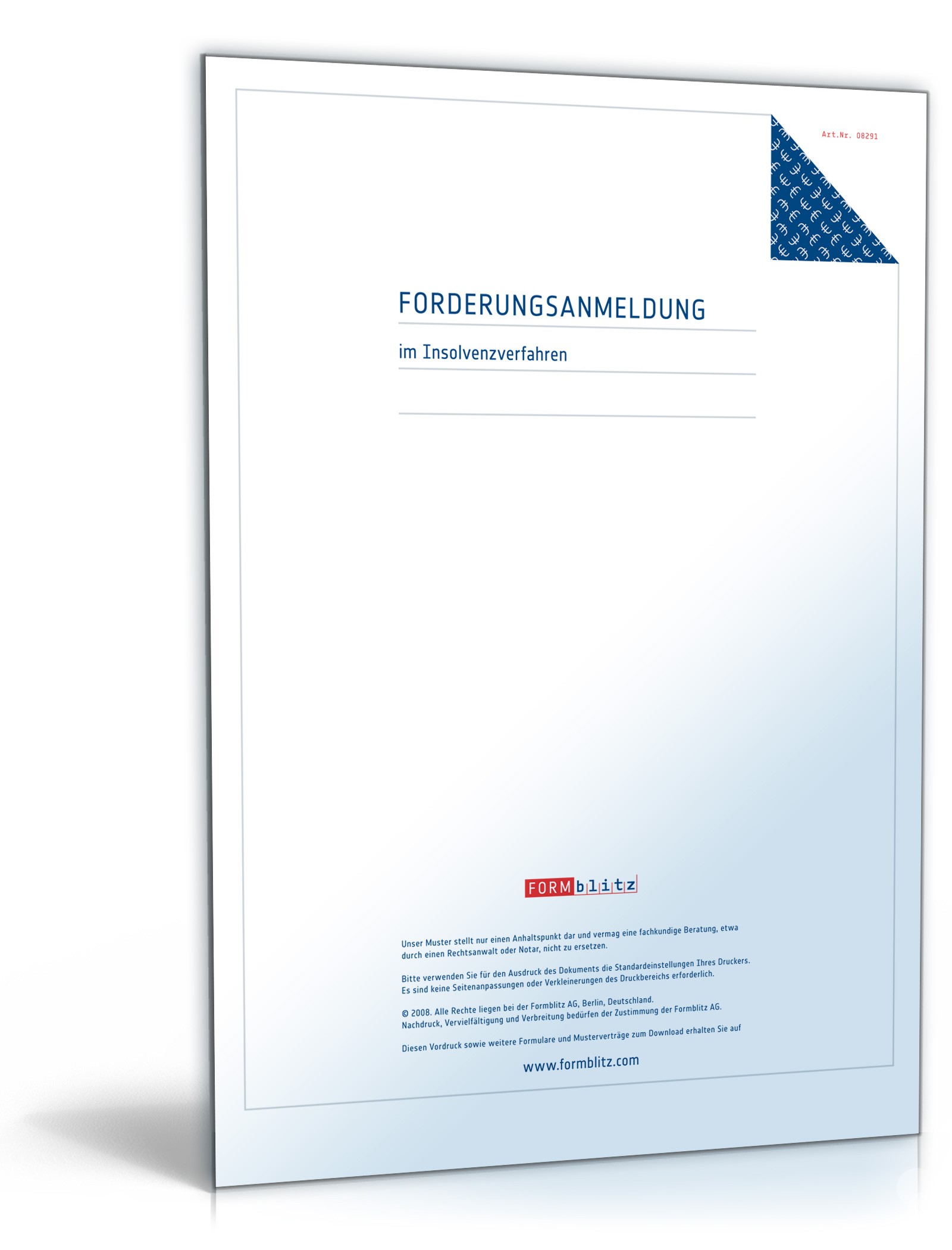 Anmeldung Forderung Insolvenzverfahren | Vorlage zum Download Anmeldung Forderung Insolvenzverfahren | Vorlage zum Download