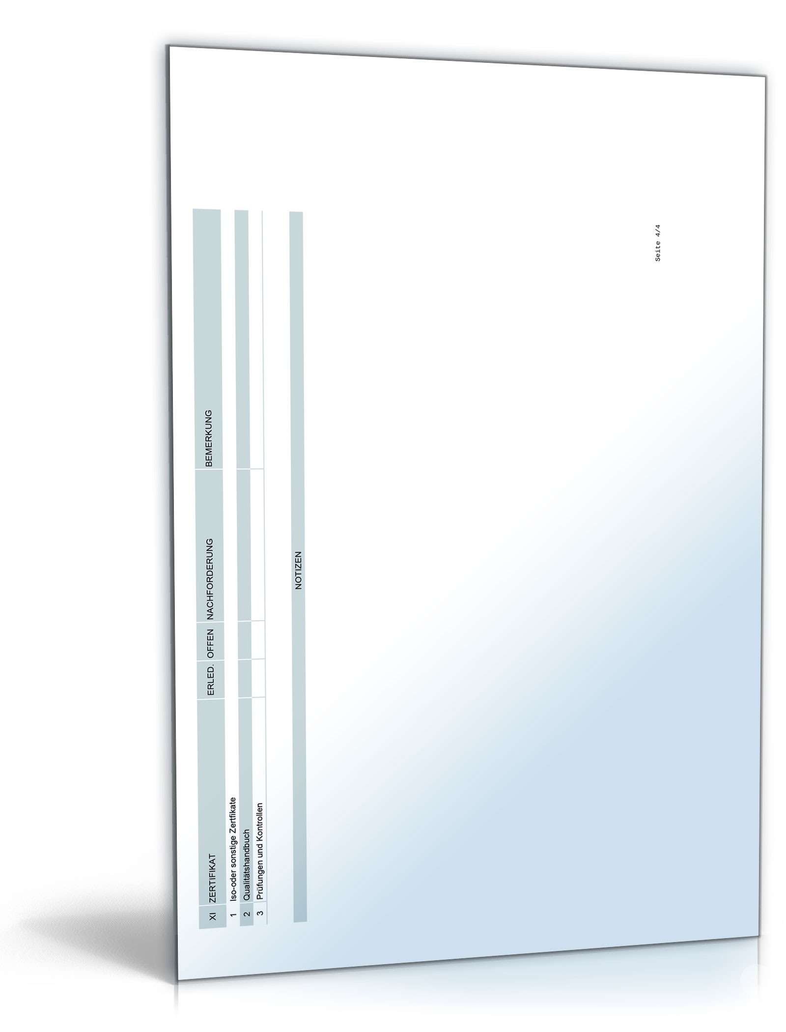 Due Diligence-Analyse Excel. Seite: 4