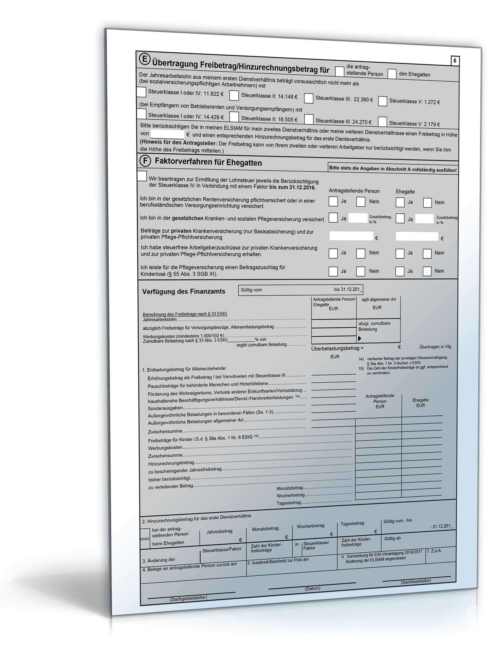 Antrag auf Lohnsteuer-Ermäßigung 2016 PDF. Seite: 6