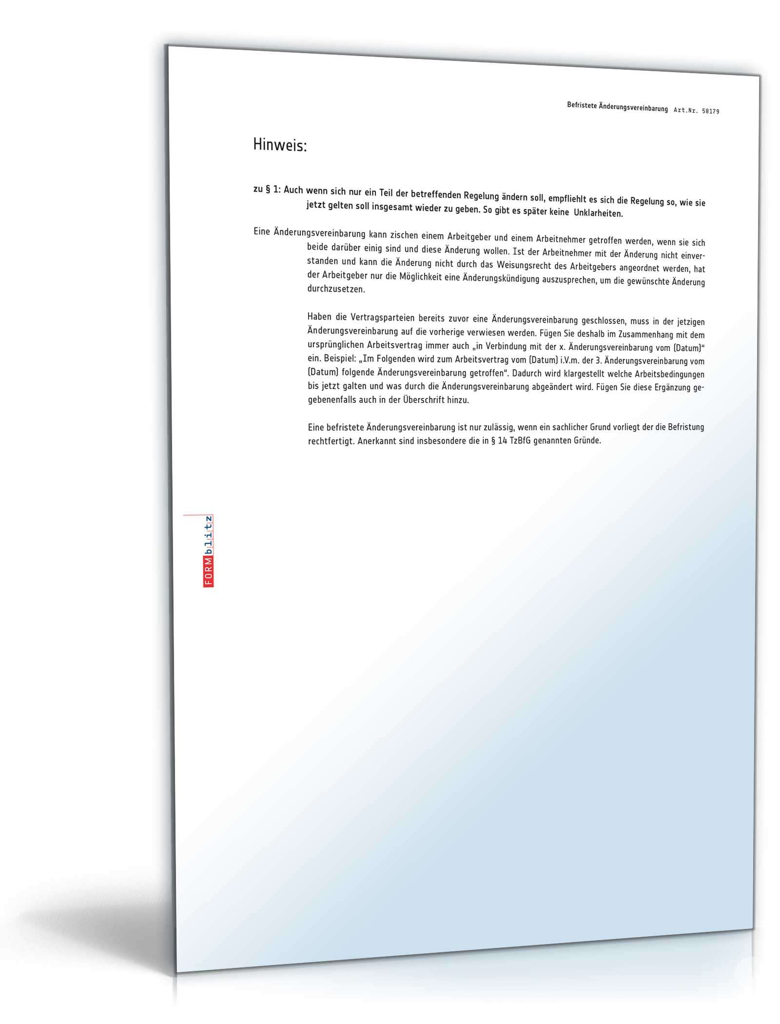 Befristete Änderungsvereinbarung  PDF. Seite: 3