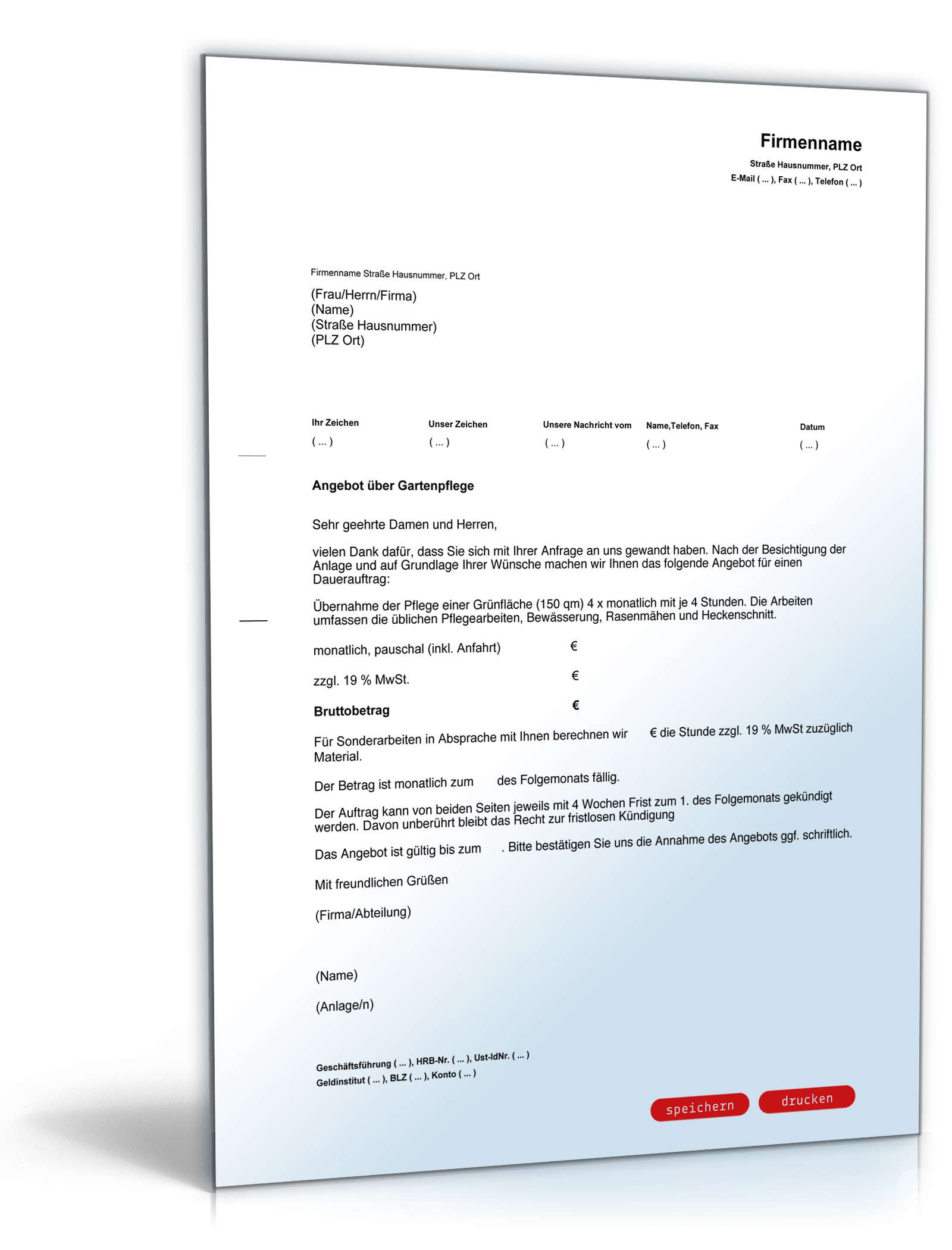 Angebot Gartenpflegearbeiten PDF