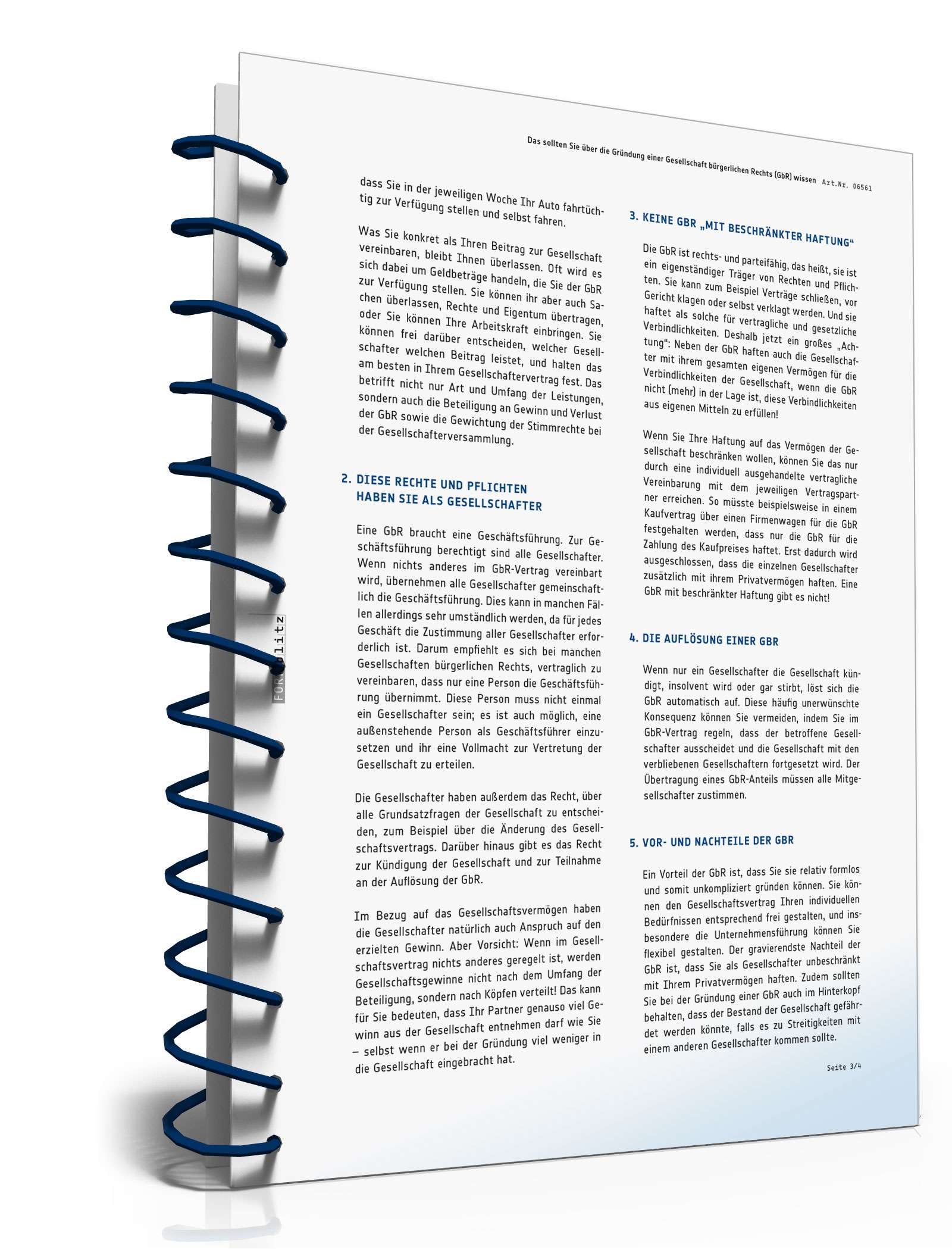 Ratgeber Gründung GbR PDF. Seite: 4