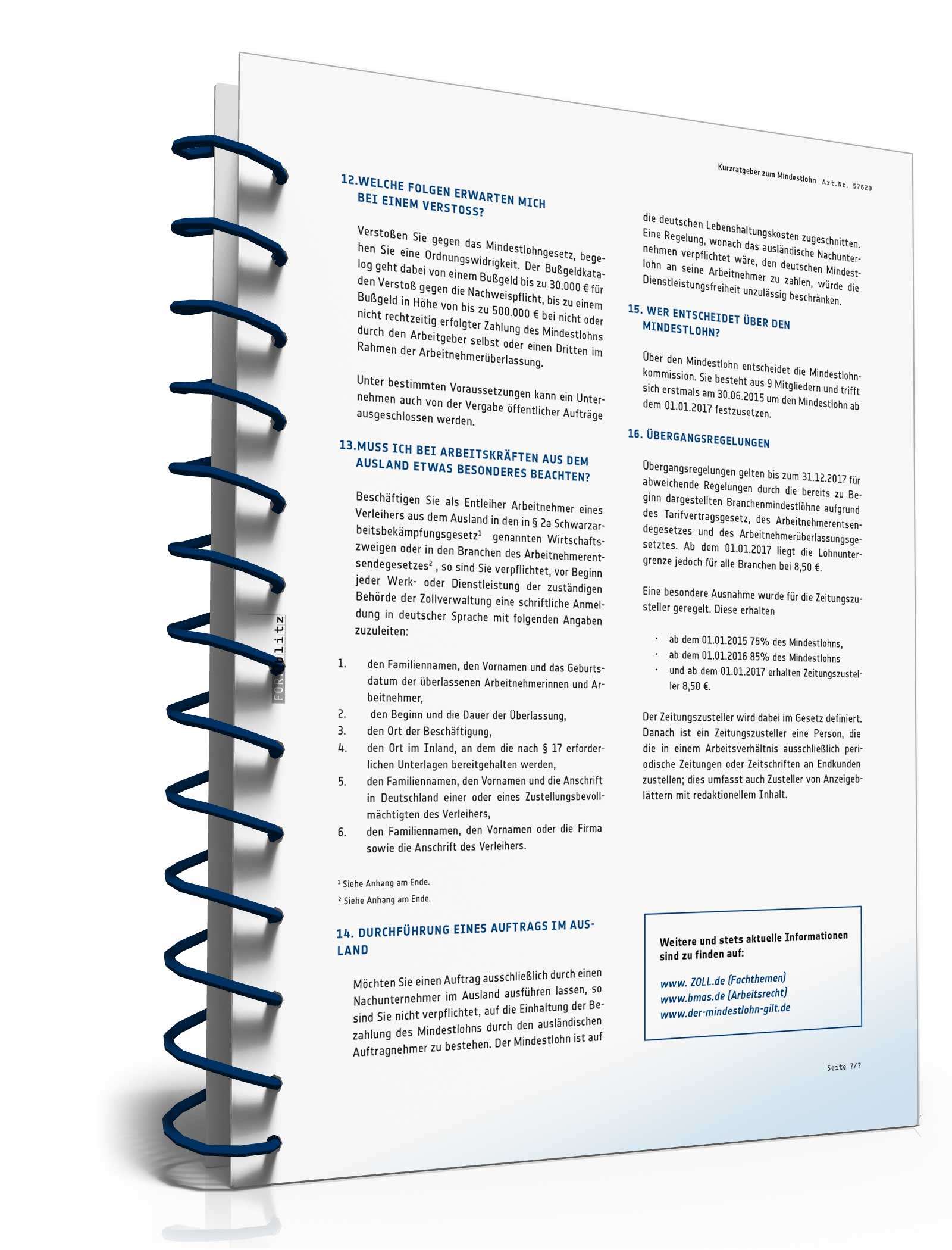 Die wichtigsten Erläuterungen zum MiLoG PDF. Seite: 8