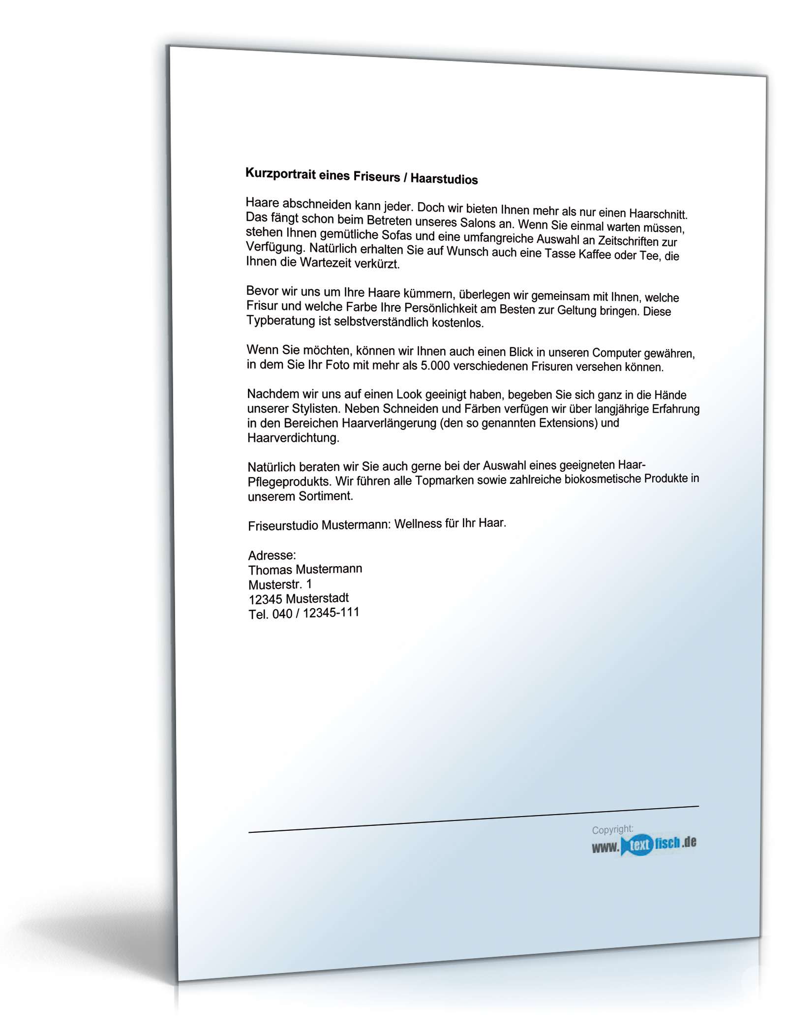 Werbetext für einen Friseur