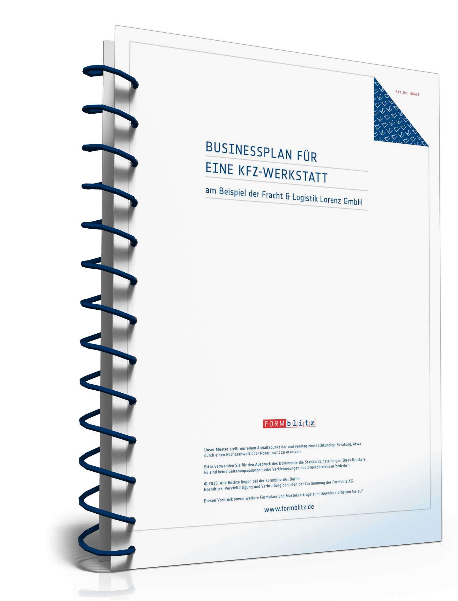 Businessplan Kfz-Werkstatt Excel. Seite: 2