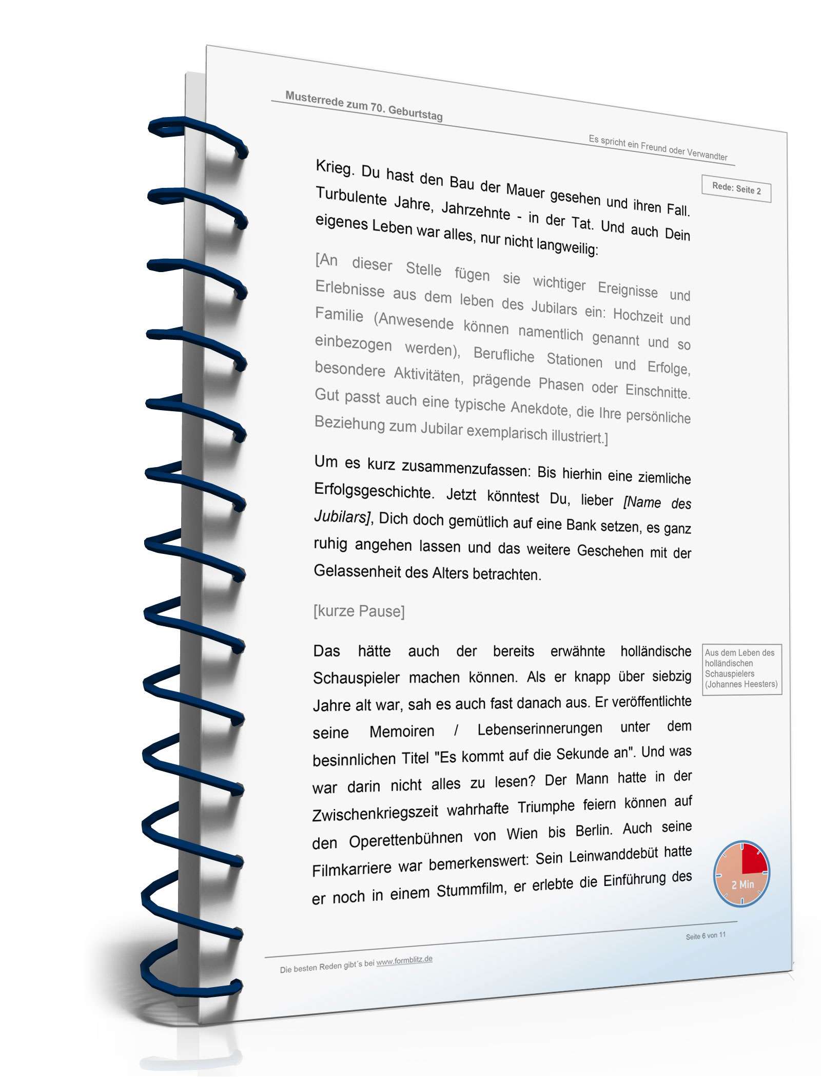 Rede zum 70. Geburtstag eines männlichen Jubilar Word. Seite: 6
