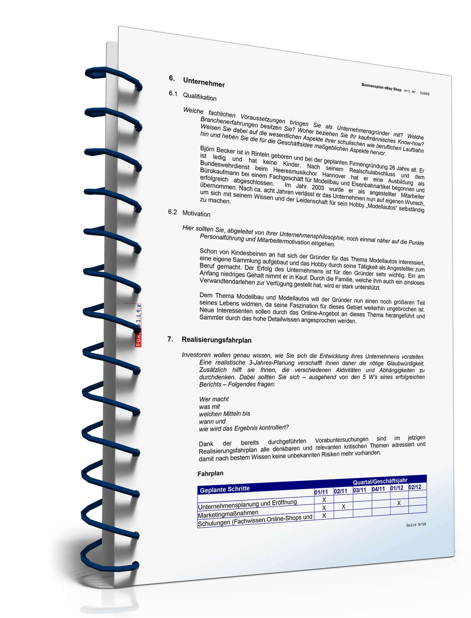 Businessplan eBay-Shop Excel. Seite: 16