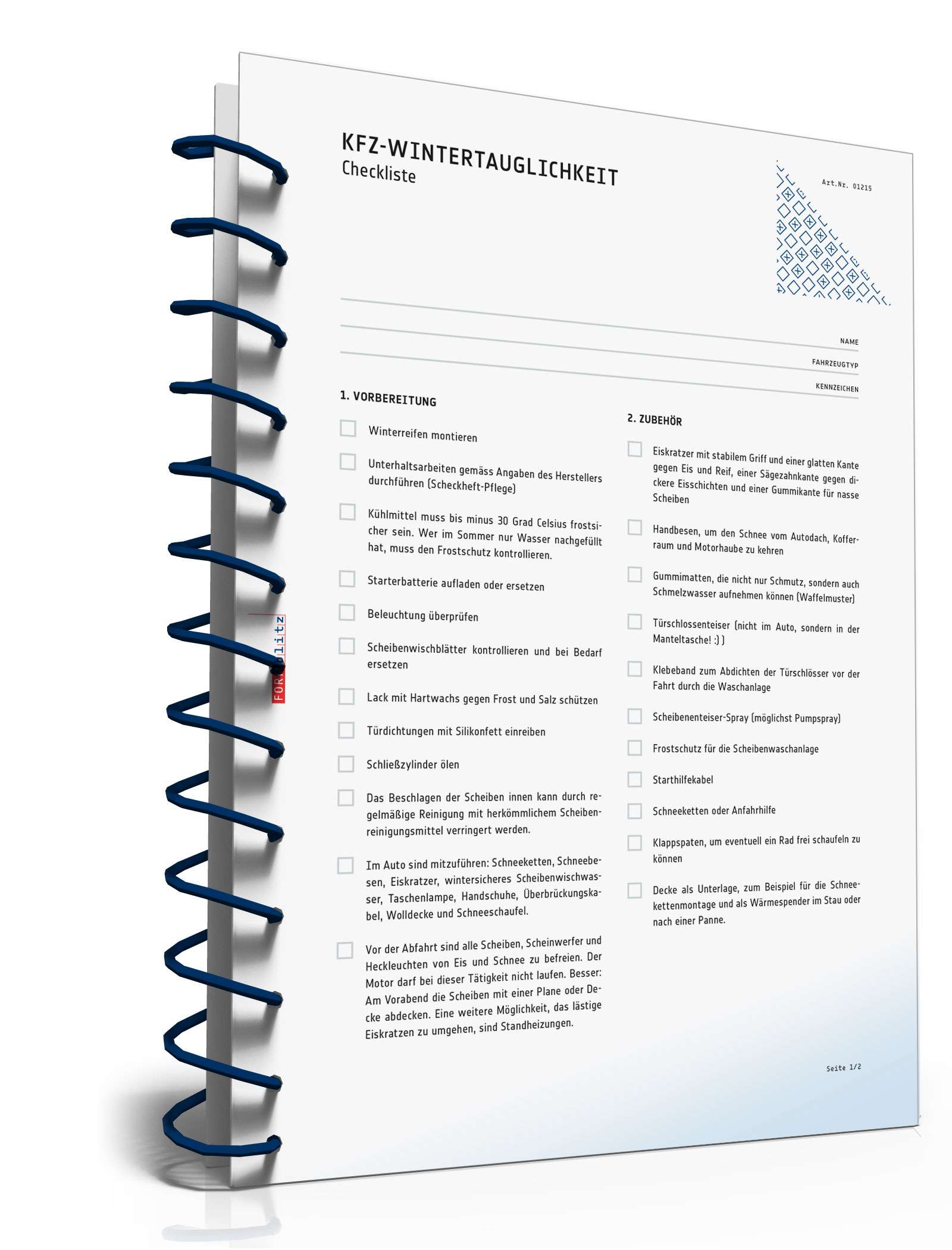 Fahrzeug-Checkliste Winter PDF