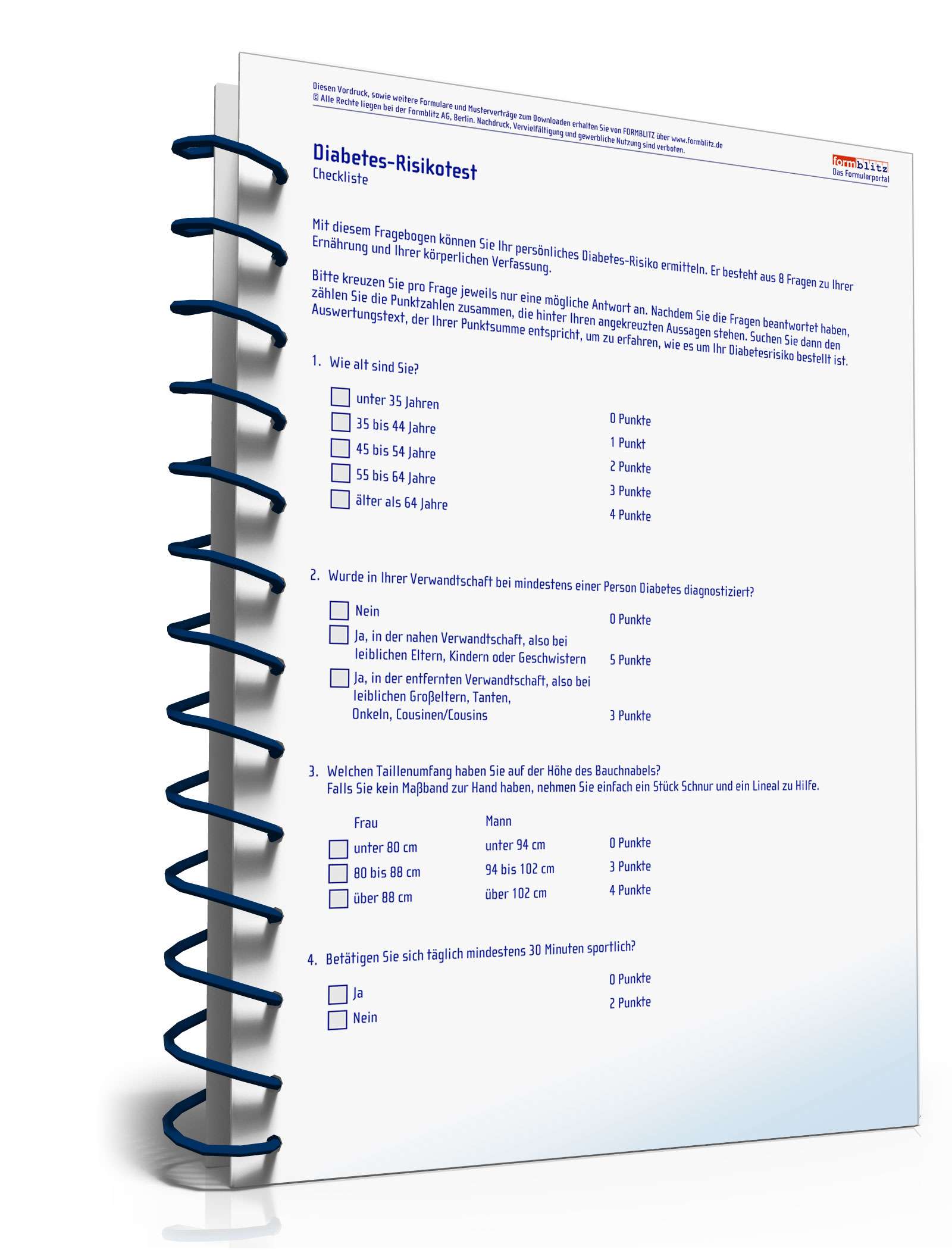 Risikotest Diabetes PDF