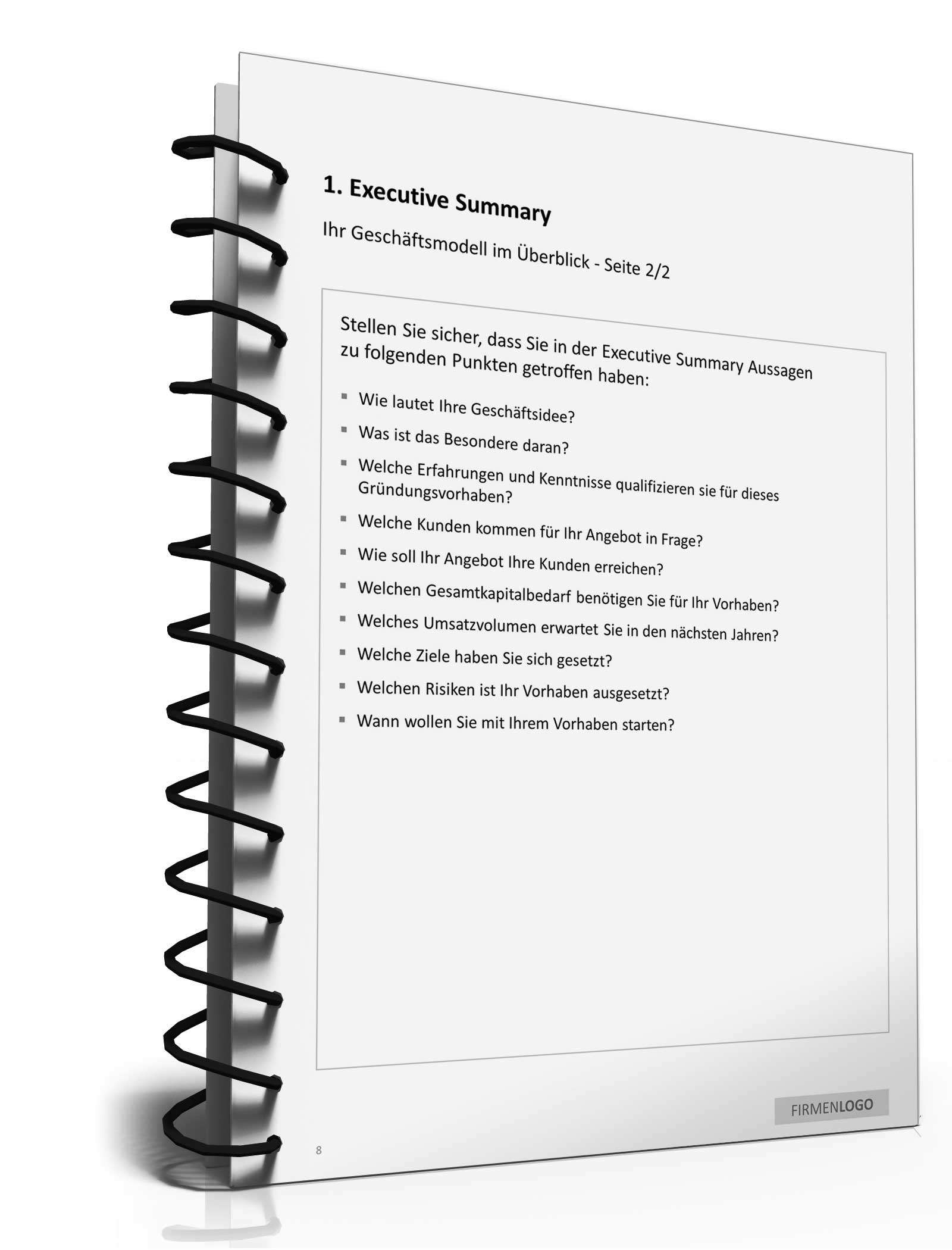 PowerPoint Präsentation Businessplan Powerpoint. Seite: 8