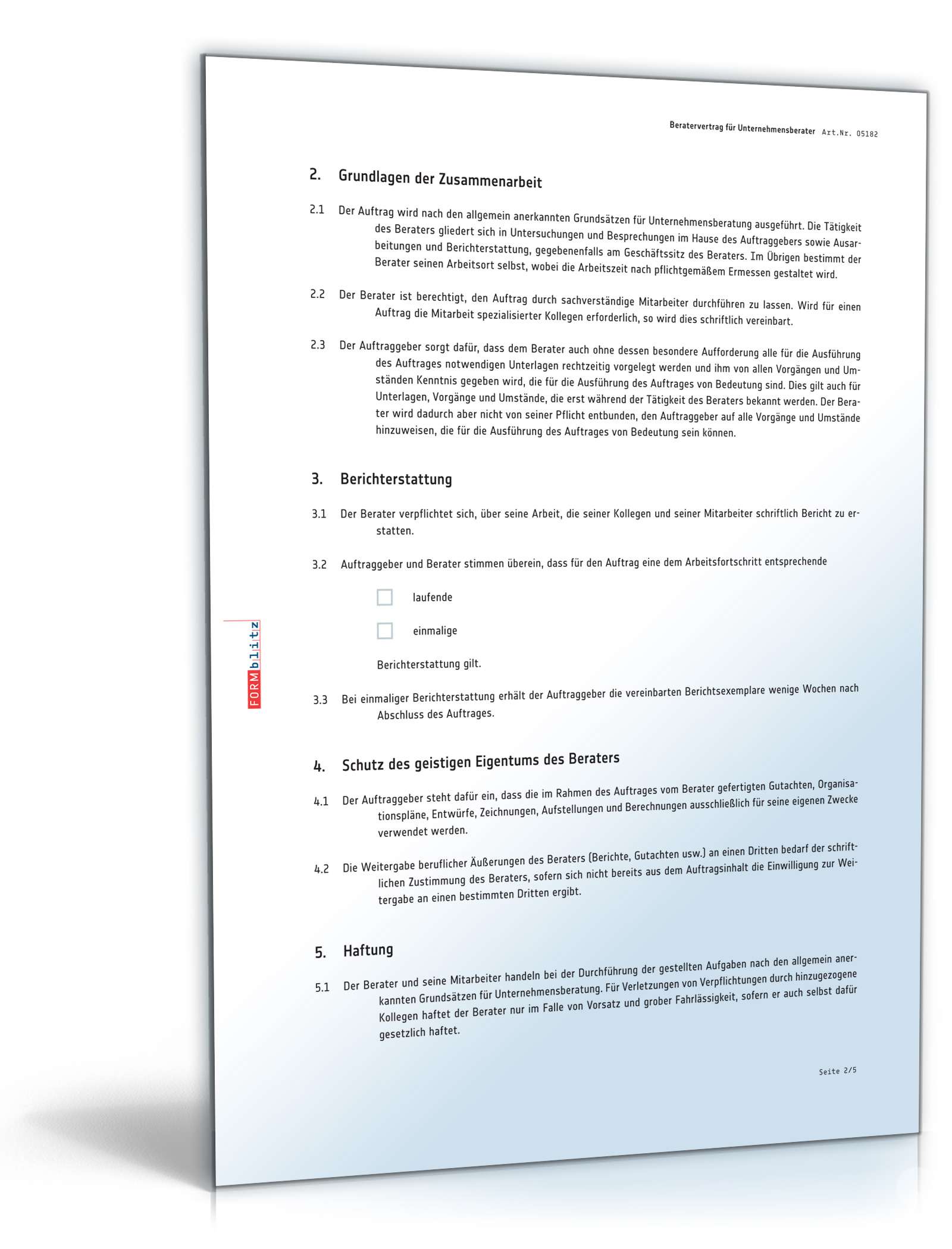 Beratervertrag Unternehmensberater PDF. Seite: 2