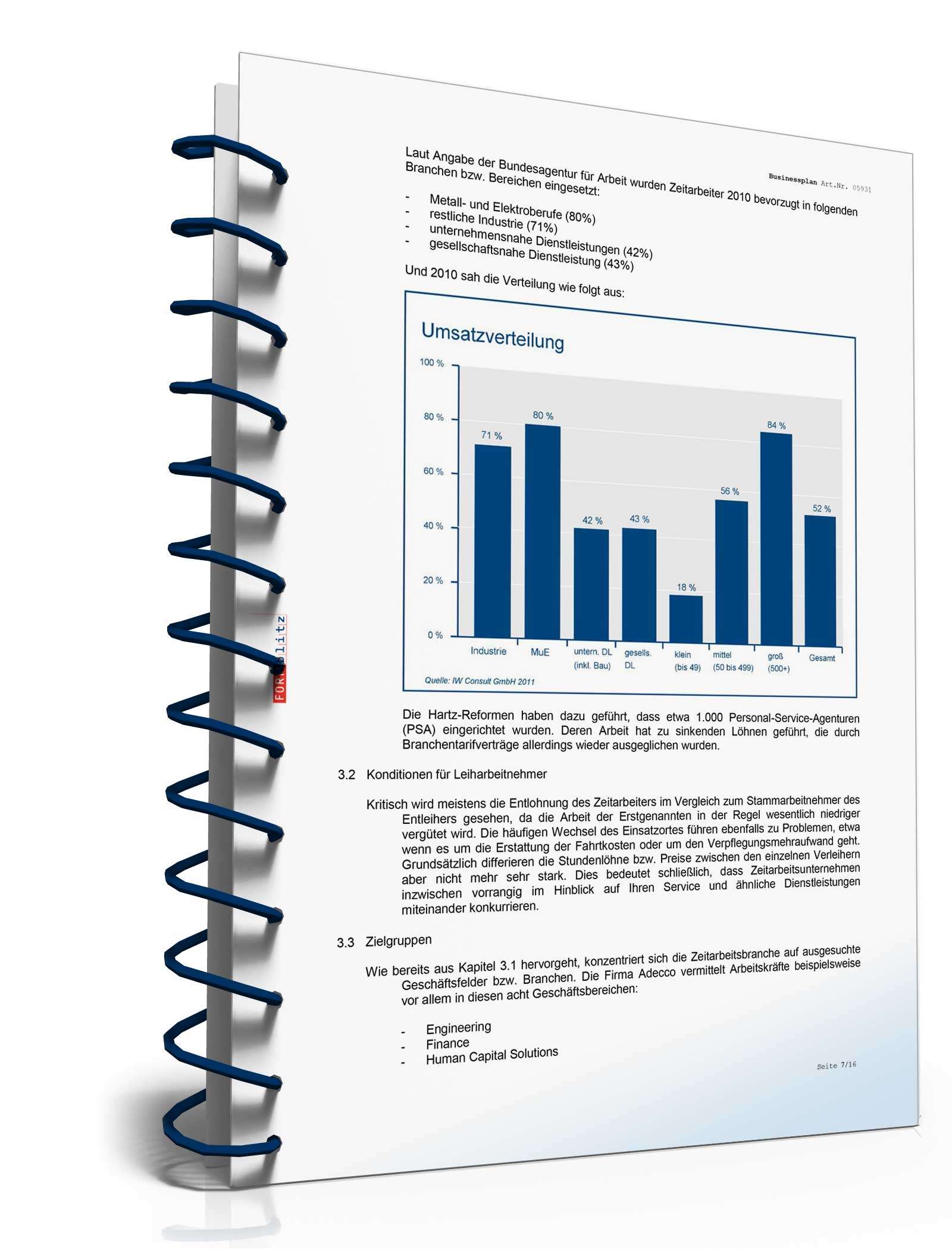 Businessplan Zeitarbeitsfirma Excel. Seite: 18