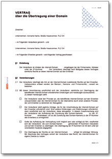 Domain-Übertragungsvertrag Word