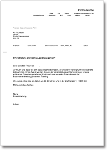 Bestätigung Seminarteilnahme Word