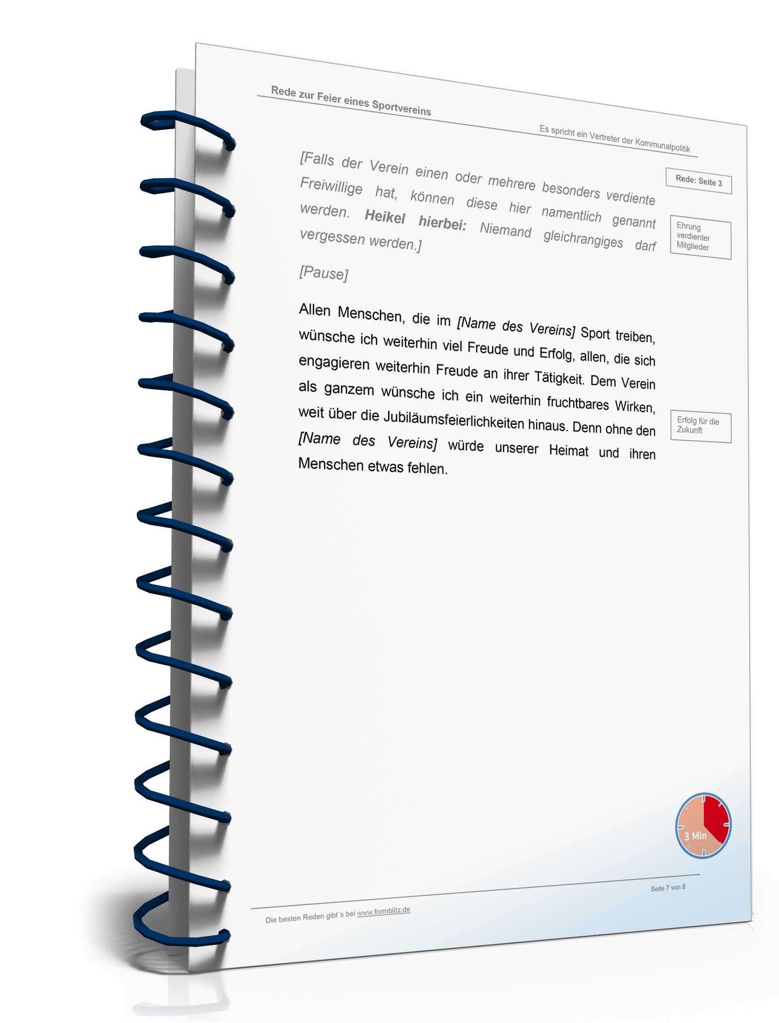 Musterrede Feier Sportverein Excel. Seite: 8