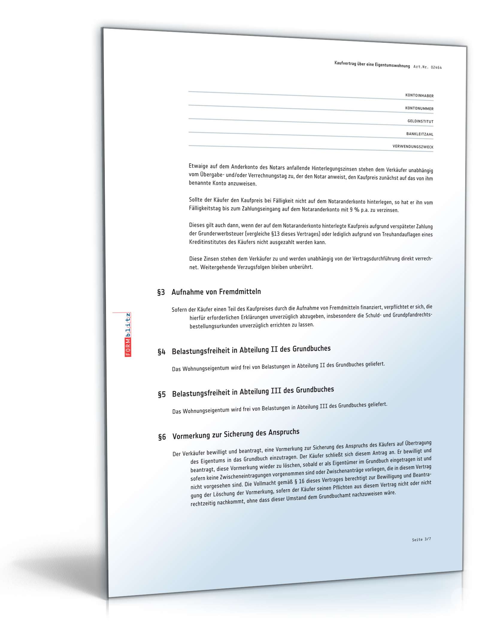 Kaufvertrag Eigentumswohnung PDF. Seite: 3