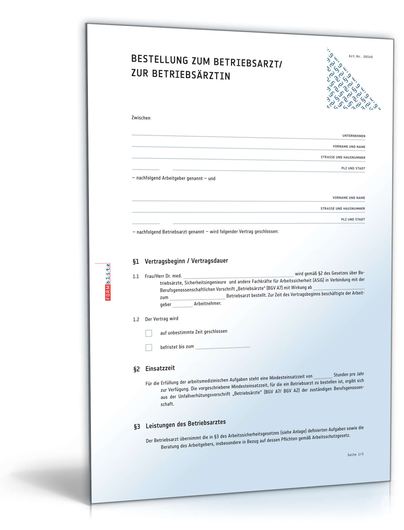 Bestellung Betriebsarzt PDF