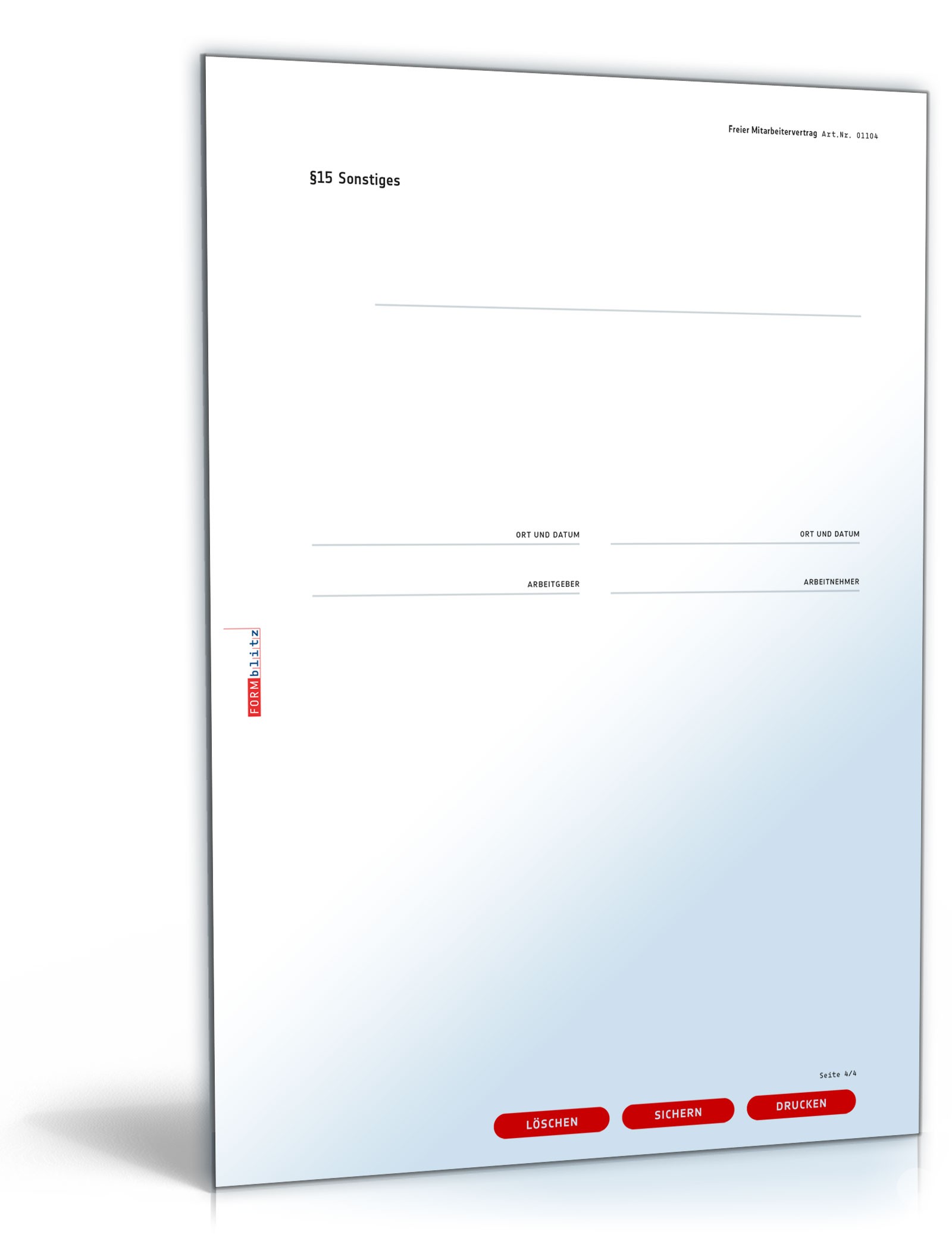 Freier Mitarbeiter-Vertrag PDF. Seite: 4