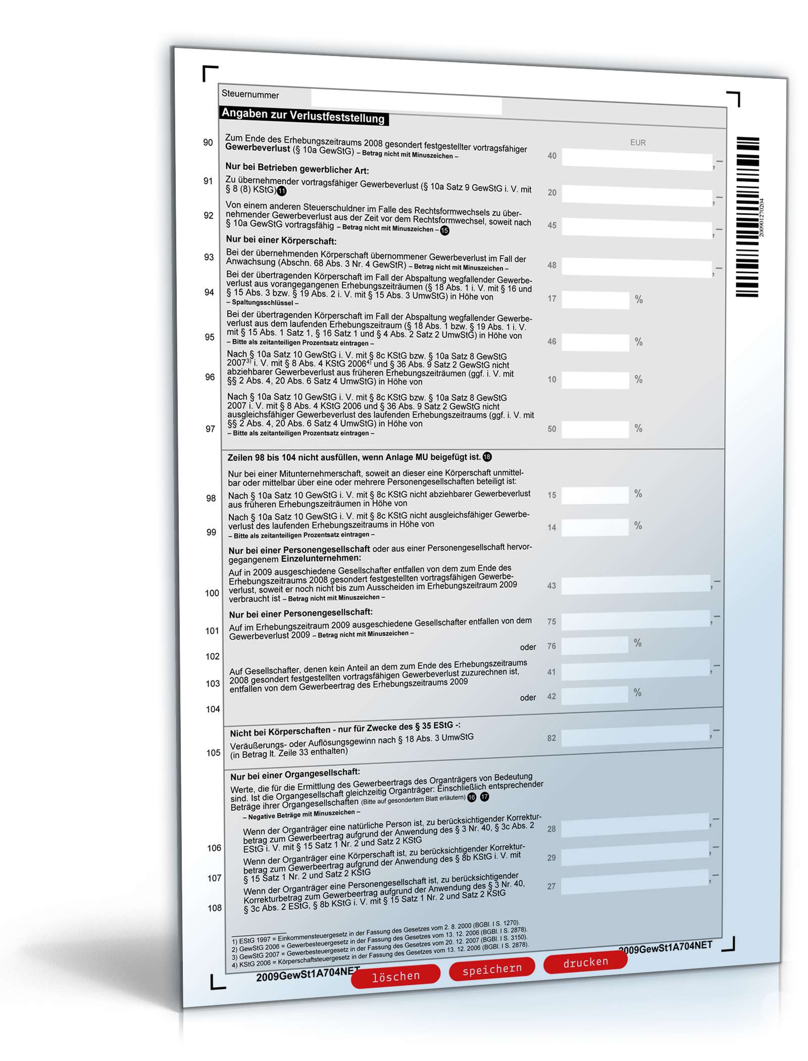 Gewerbesteuererklärung 2009 PDF. Seite: 4