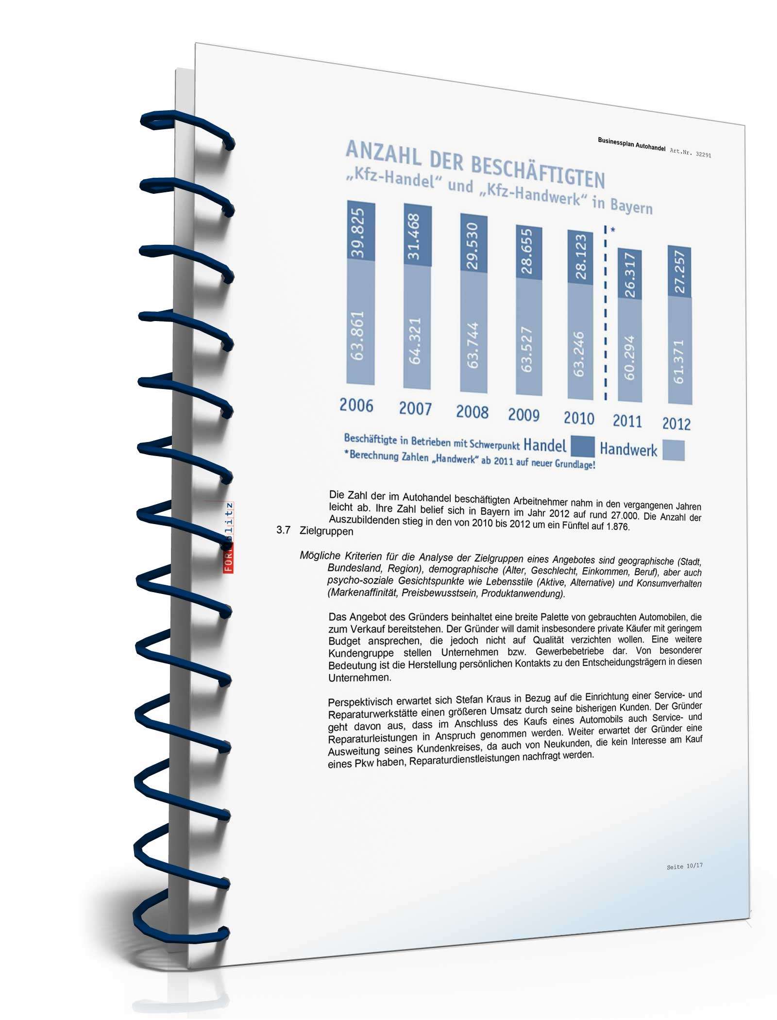 Businessplan Autohandel Excel. Seite: 9