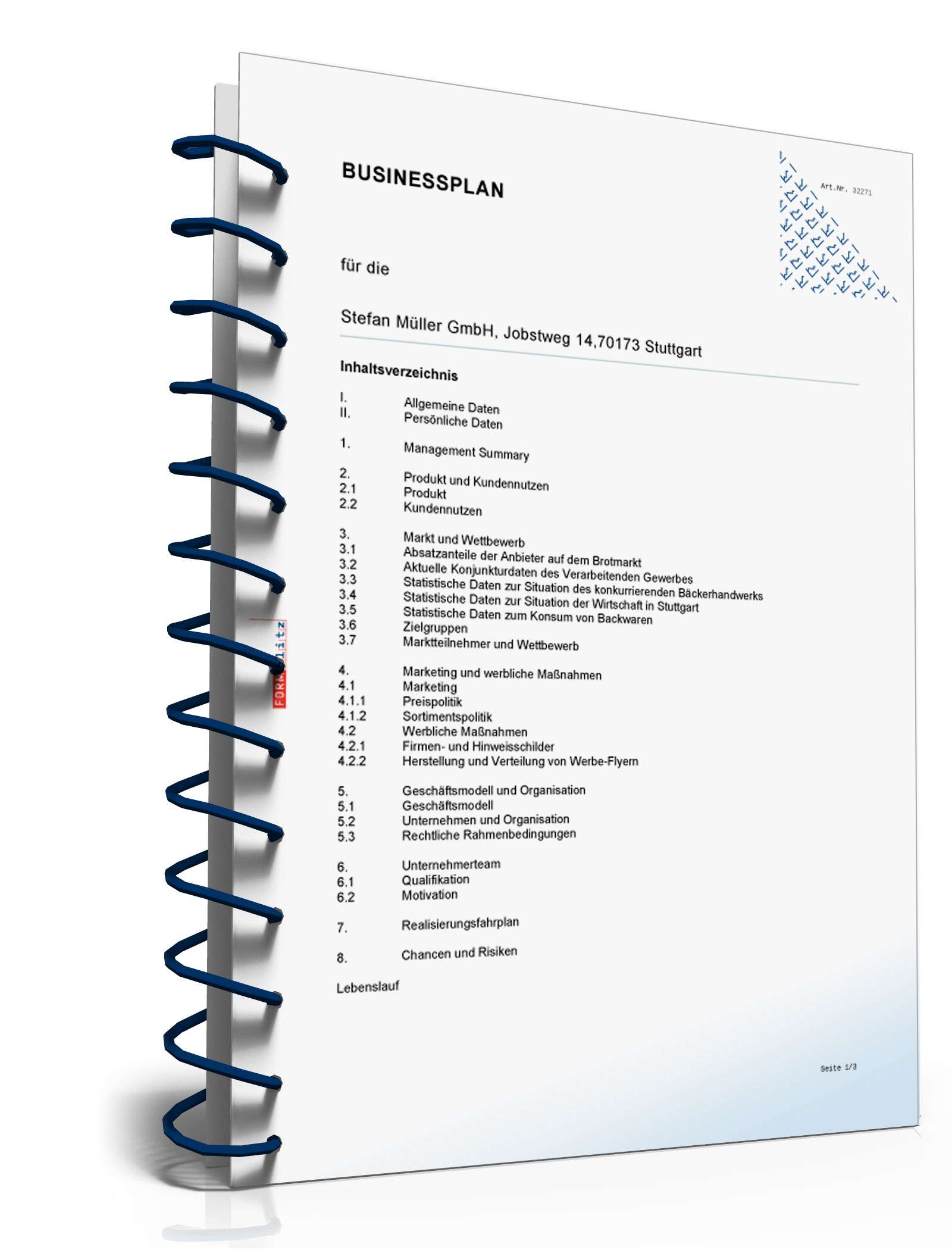 Businessplan Franchise (Bäckerei) Excel. Seite: 4