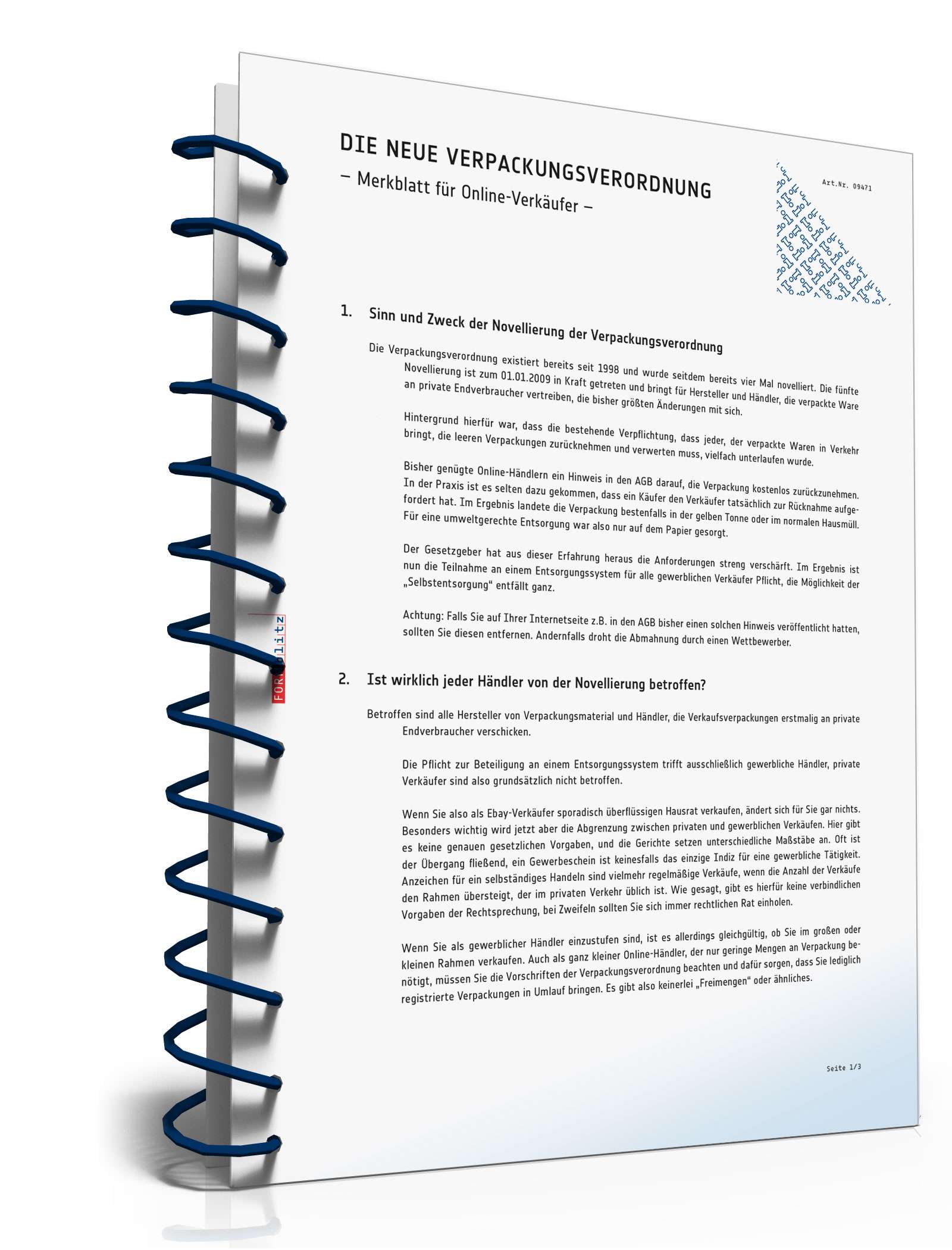 Merkblatt Verpackungsverordnung PDF. Seite: 2