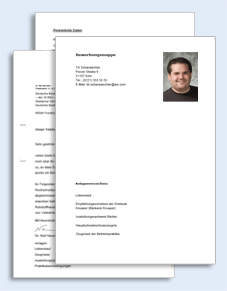 Musterbewerbung Koch Excel