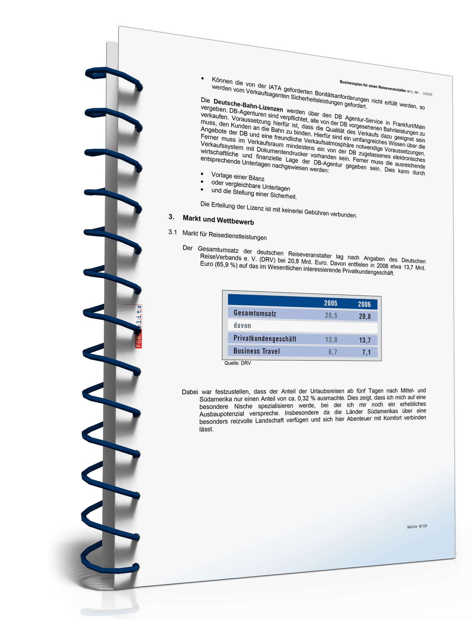 Businessplan Reiseveranstalter Excel. Seite: 9