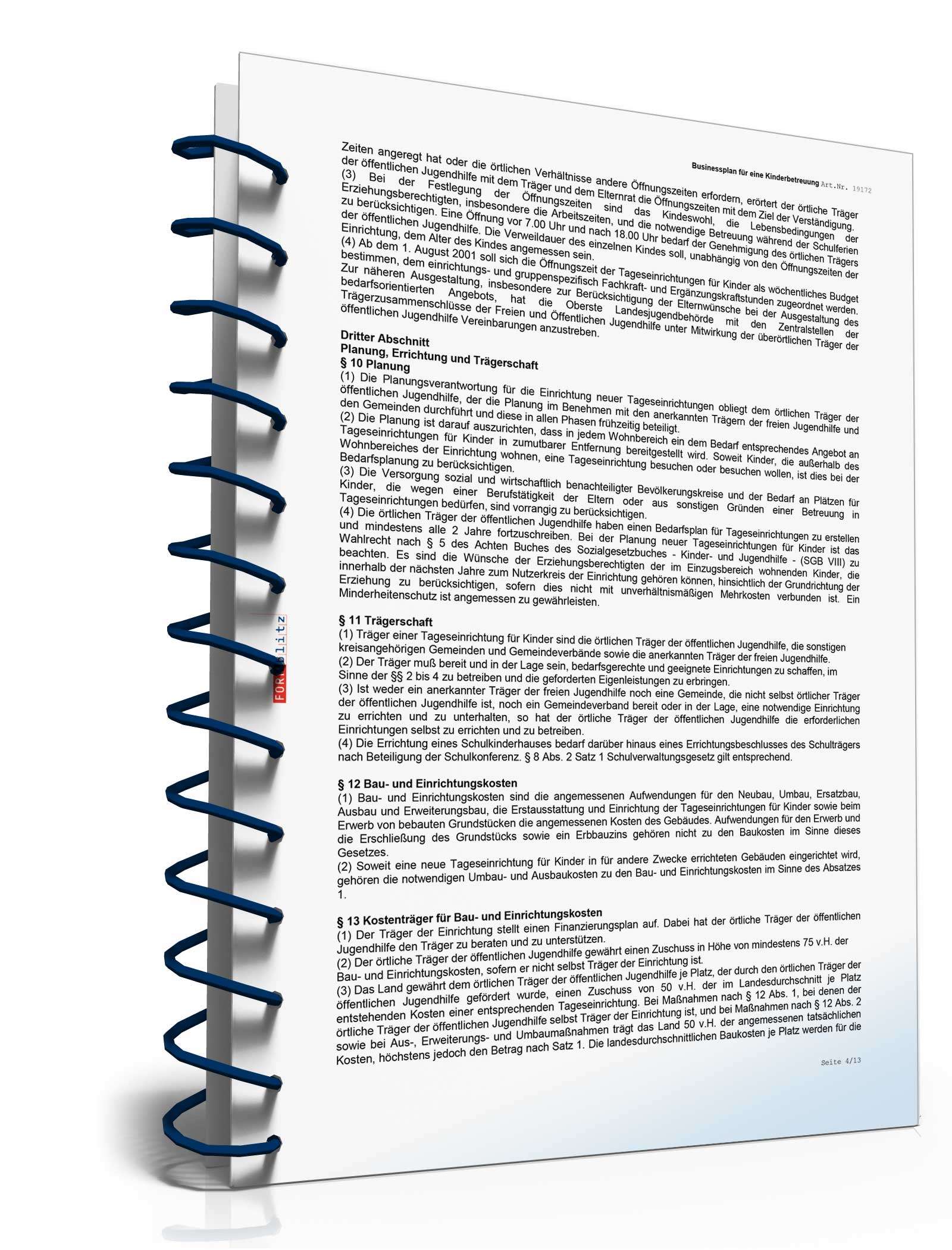 Businessplan Kinderbetreuung Excel. Seite: 5