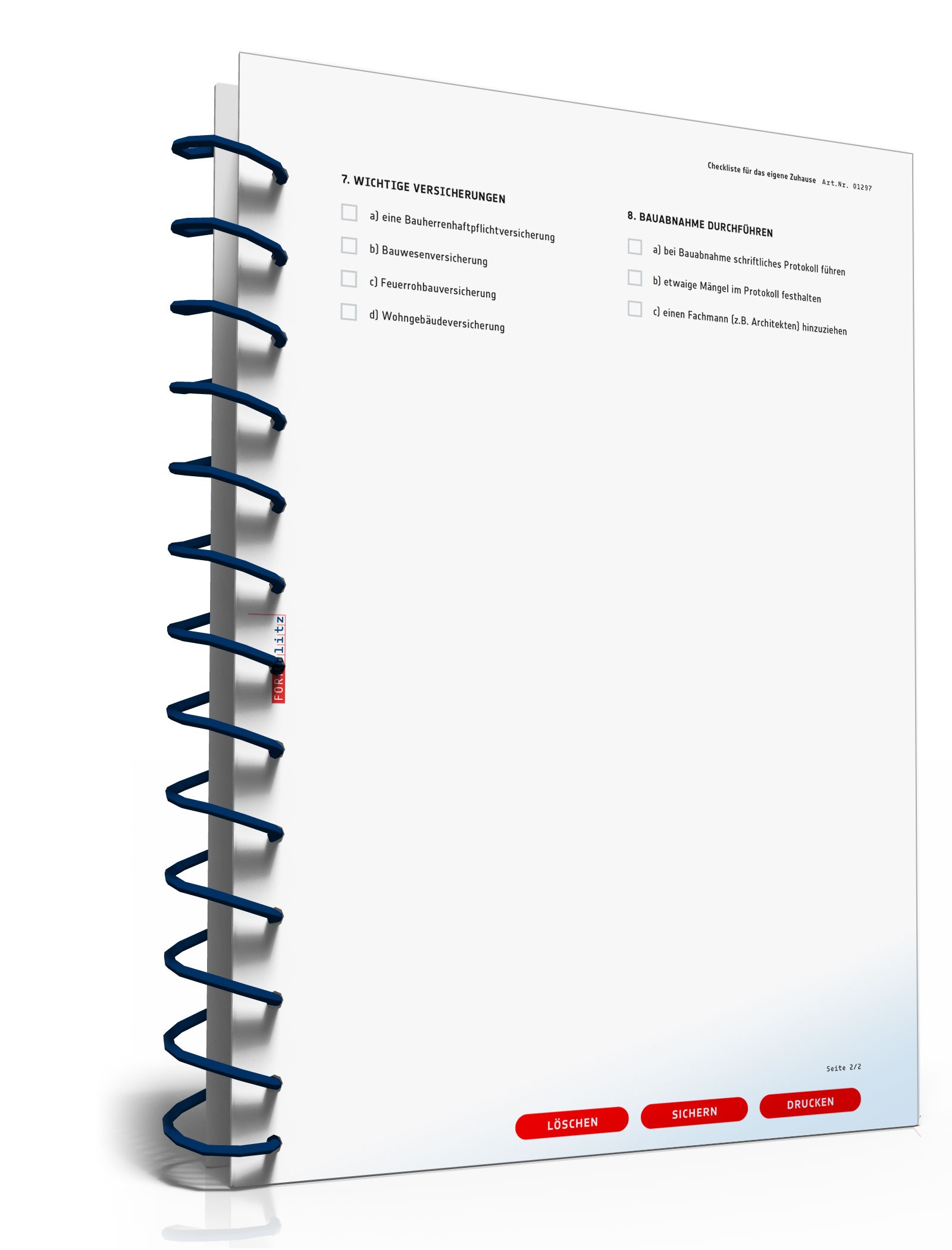 Checkliste Eigenheim PDF. Seite: 2