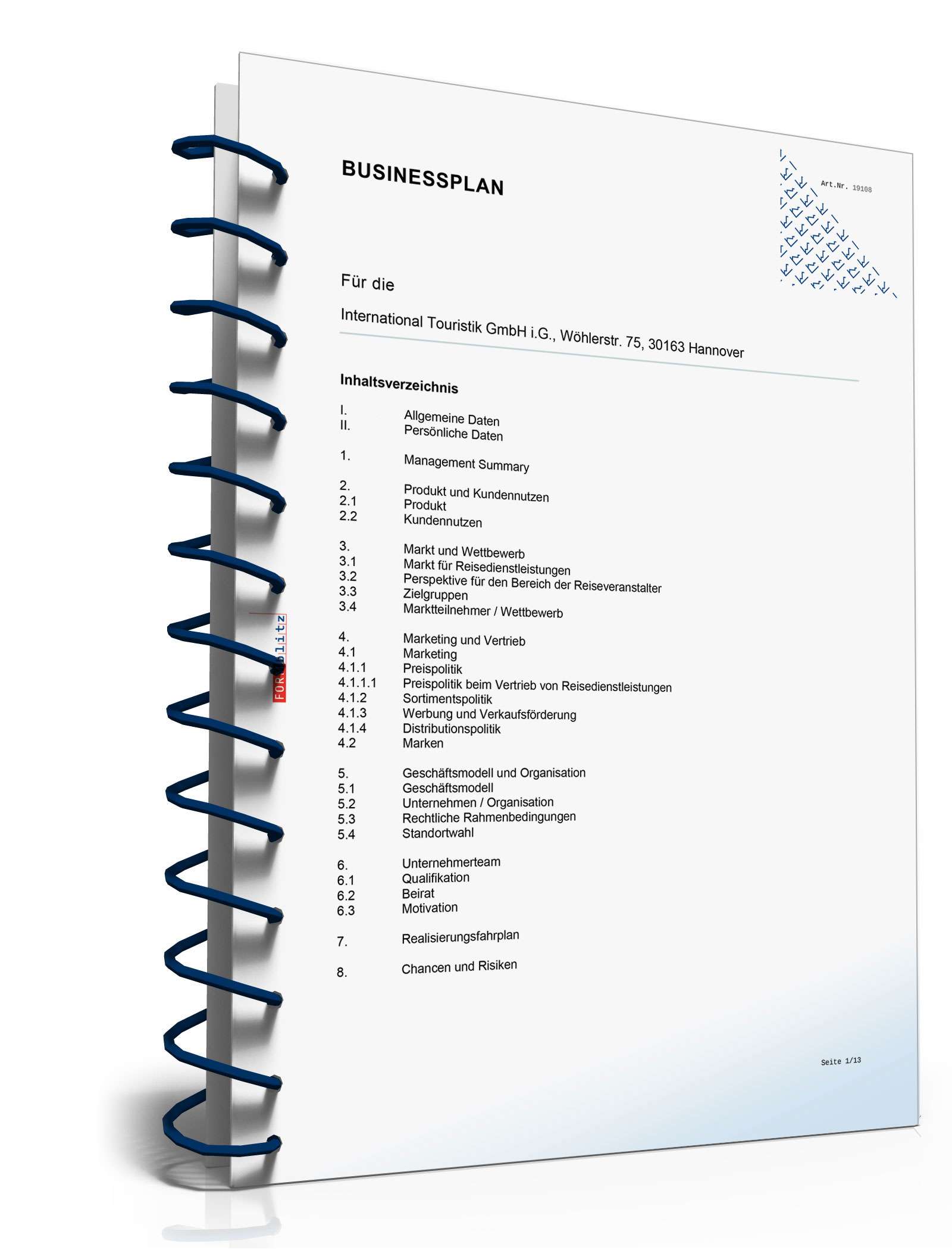Businessplan Reiseveranstalter Excel. Seite: 4