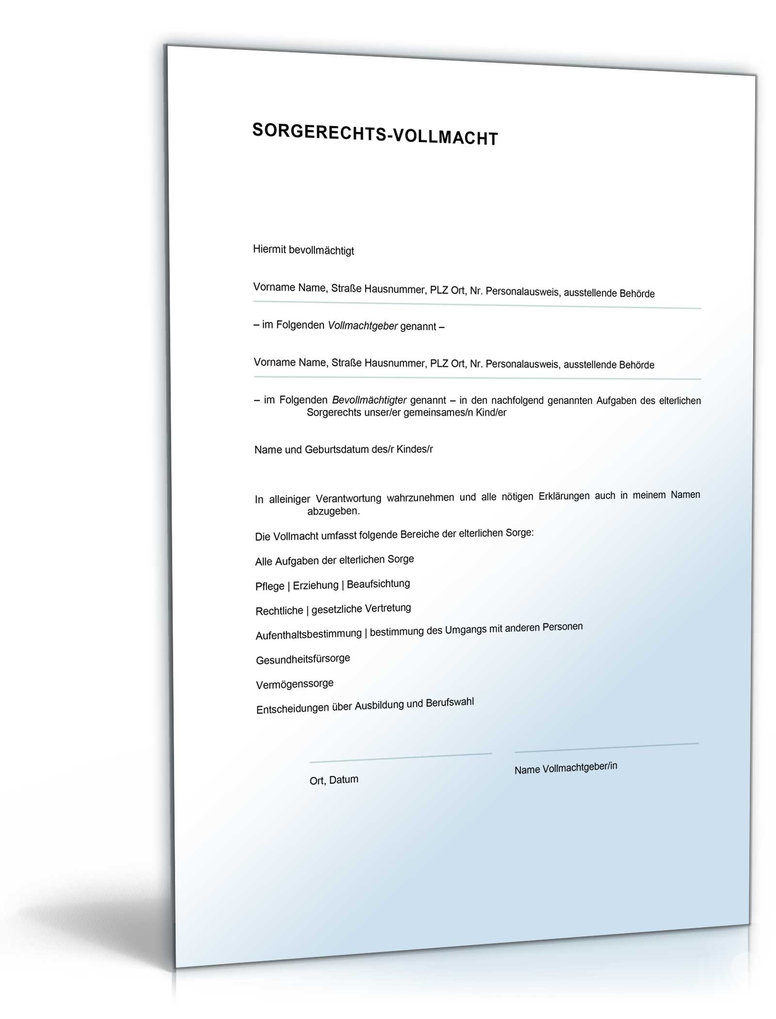 Erziehungsbeauftragung Word