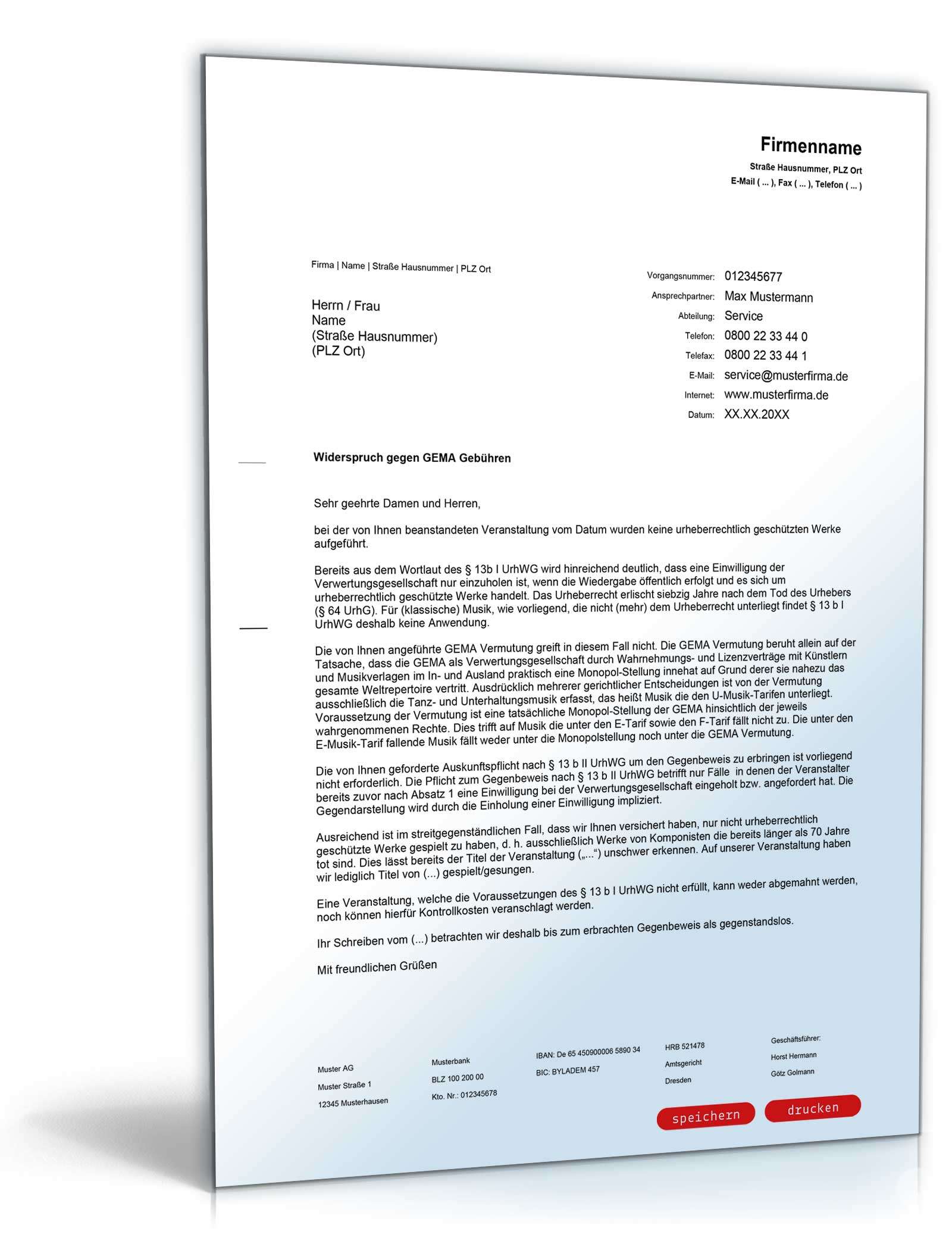 Fristlose Kündigung einer Lizenzvereinbarung (GEMA) PDF