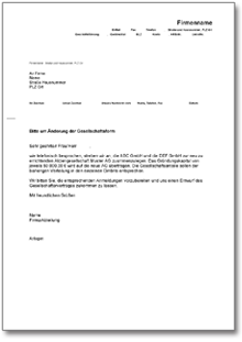 Mitteilung Fusion zweier Gesellschaften Word