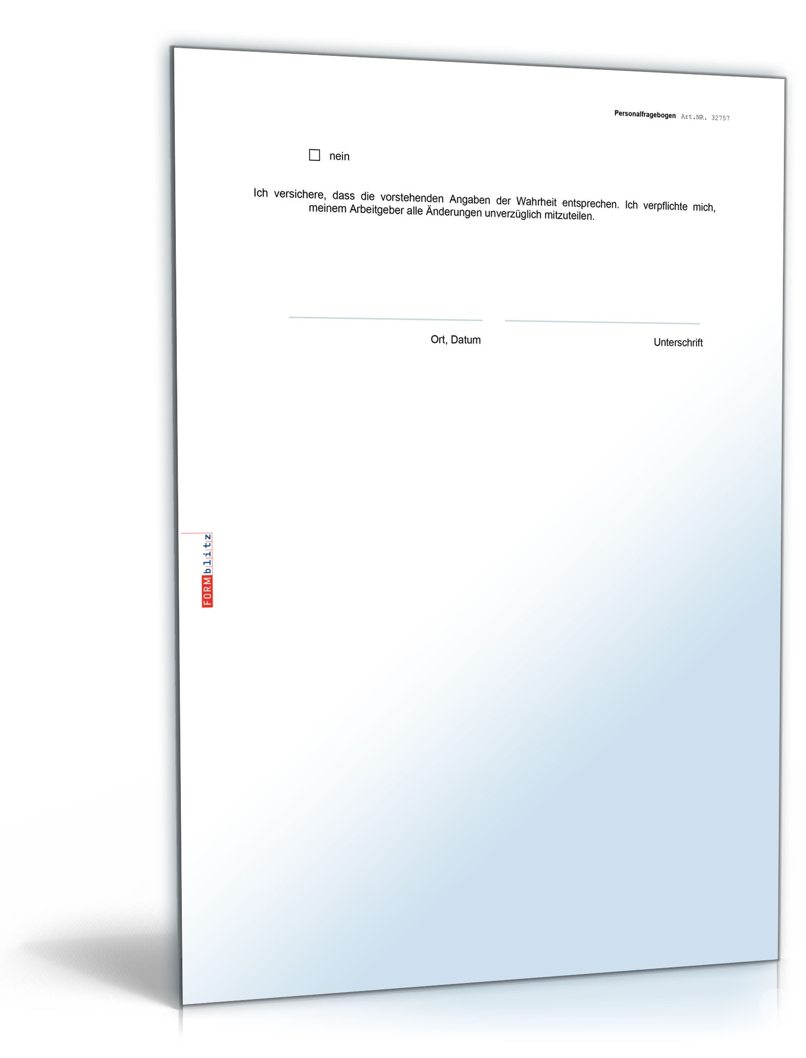 Personalfragebogen Minijob 2024 Word. Seite: 3